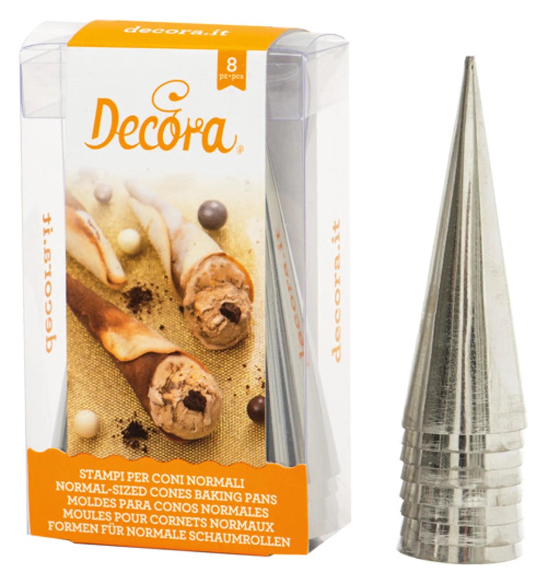 Cornetspitzen von DECORA: 8 Stück, ø 4x12 cm, ideal für Zuckerguss, Schokolade, Sahne. Perfekt für präzise Dekorationen.