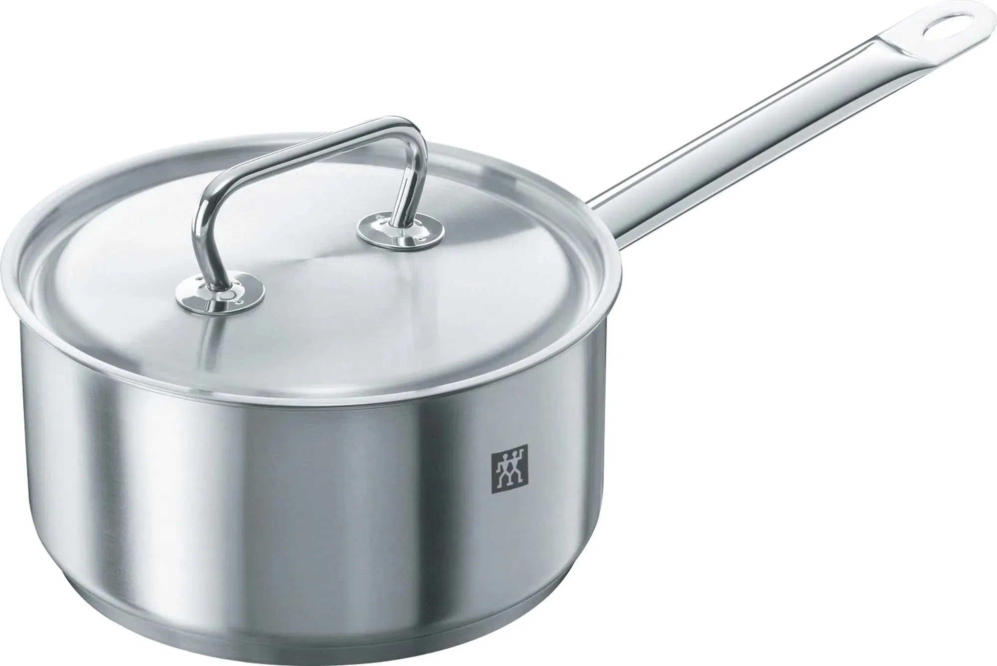 Eleganter 3.0L Zwilling Stieltopf aus 18/10 Edelstahl, ideal für Suppen & Saucen. Induktionsgeeignet, spülmaschinenfest, langlebig.