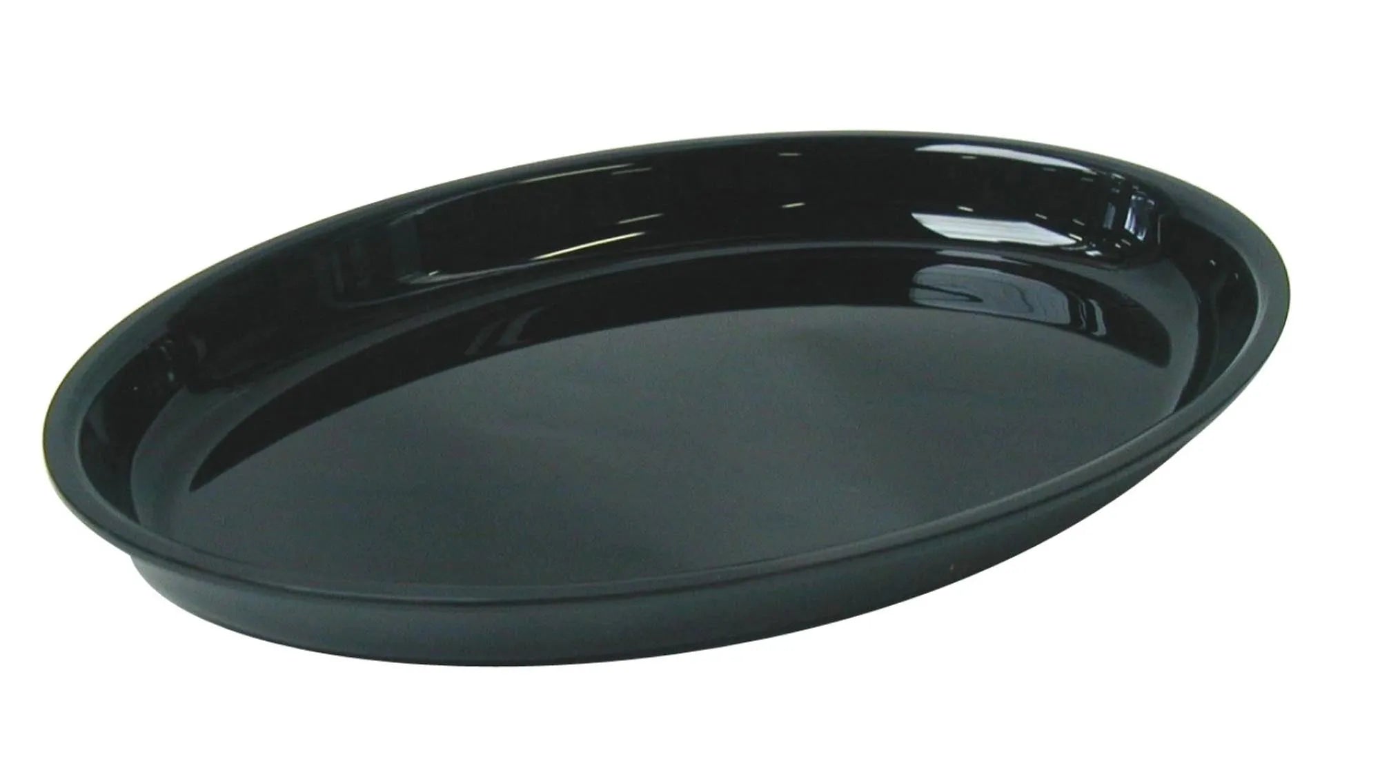 Elegante, schwarze ovale Schüssel (42x28x3.5cm) von Linum: robust, spülmaschinenfest, ideal für Salate und Snacks.