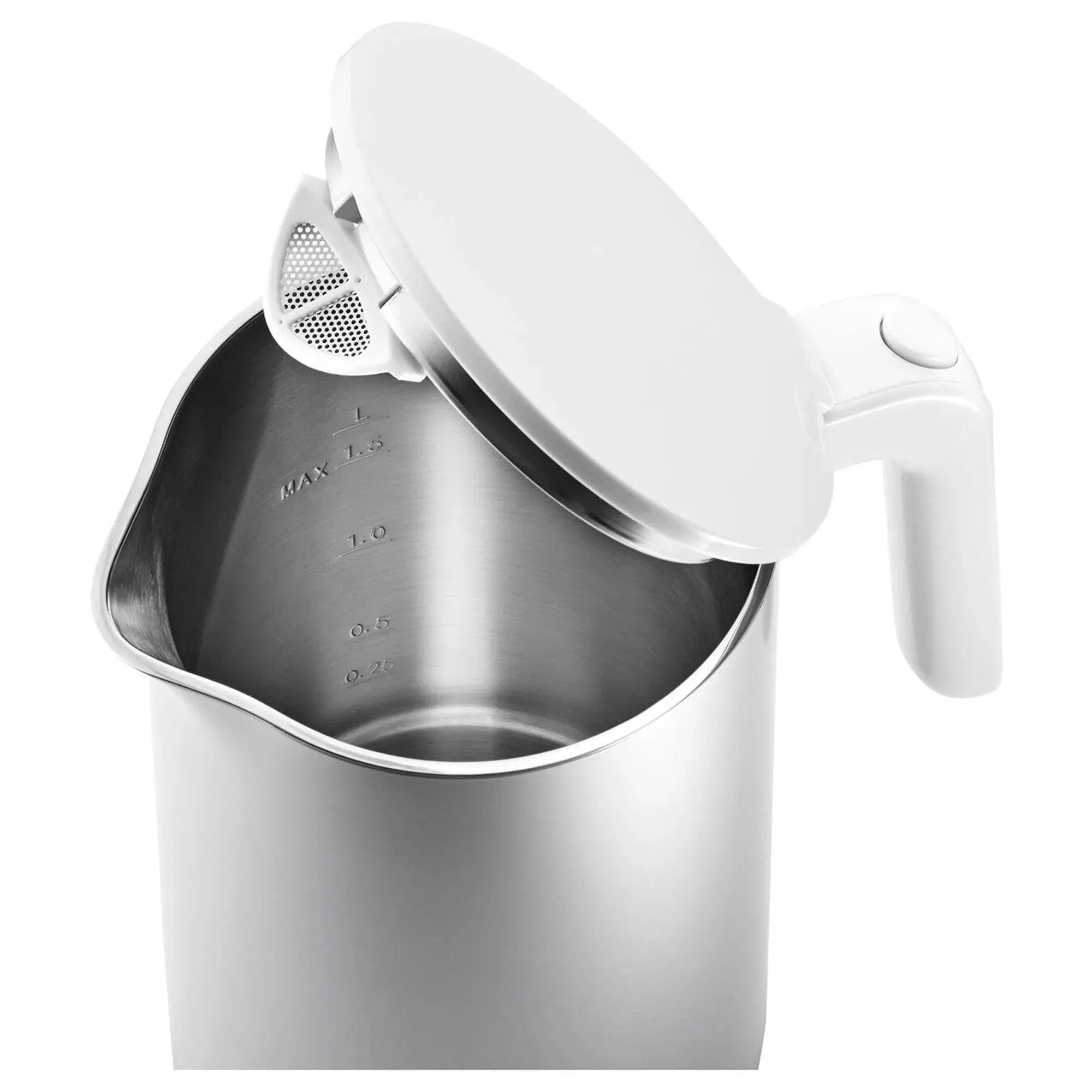 Zwilling Enfinigy Wasserkocher 1.5l: Elegantes Design in Silber.