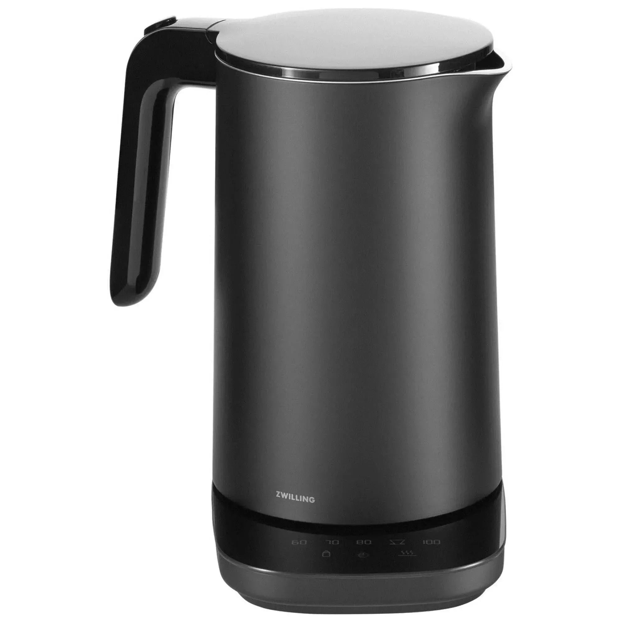 Der Zwilling Enfinigy Wasserkocher PRO 1.5l in Schwarz vereint stilvolles Design, Edelstahl-Langlebigkeit und präzise Temperaturregelung.