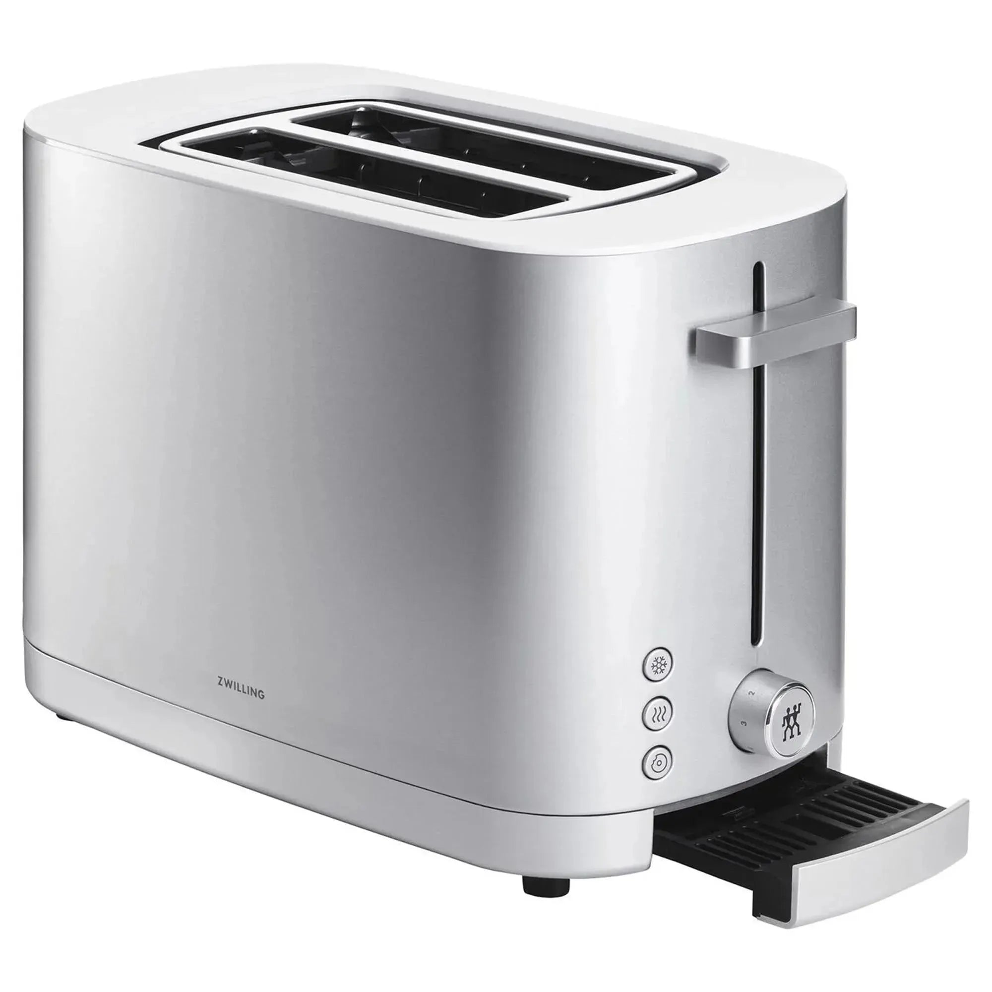 Der stilvolle Enfinigy Toaster 2 von Zwilling in Silber bietet 6 Bräunungsstufen, extra breite Toastaufnahme und einfache Reinigung.