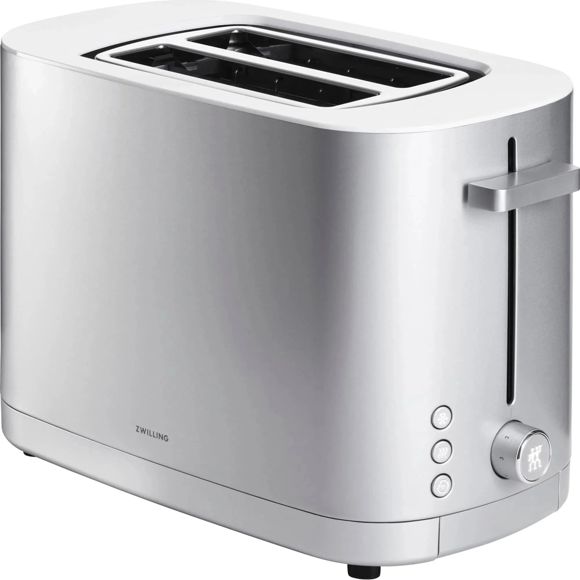 Zwilling Enfinigy Toaster 2: Stilvoller Silbertoaster ohne Aufsatz.