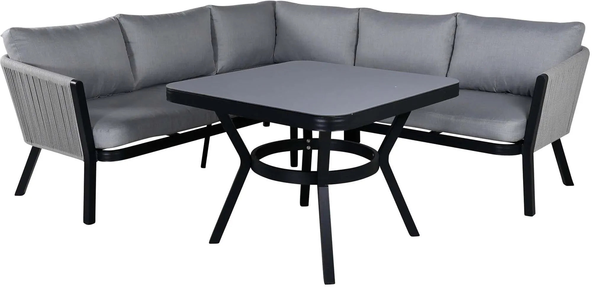 Virya Ecksofa Outdoorset 90cm in Grau / Schwarz präsentiert im Onlineshop von KAQTU Design AG. Loungeset ist von Venture Home