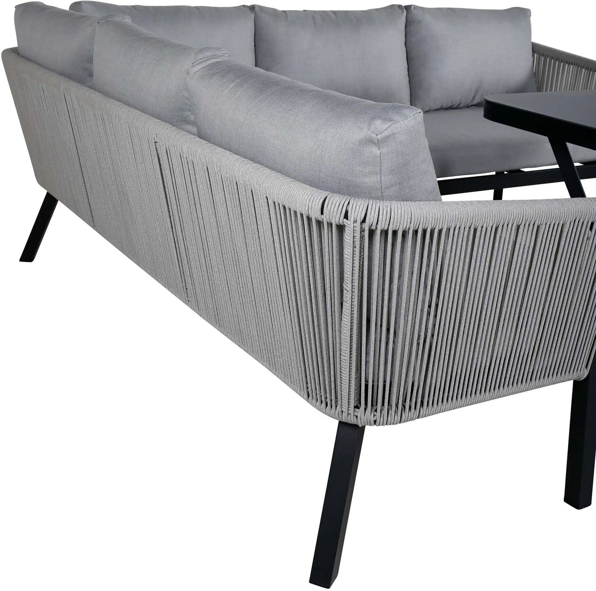 Virya Ecksofa Outdoorset 90cm in Grau / Schwarz präsentiert im Onlineshop von KAQTU Design AG. Loungeset ist von Venture Home