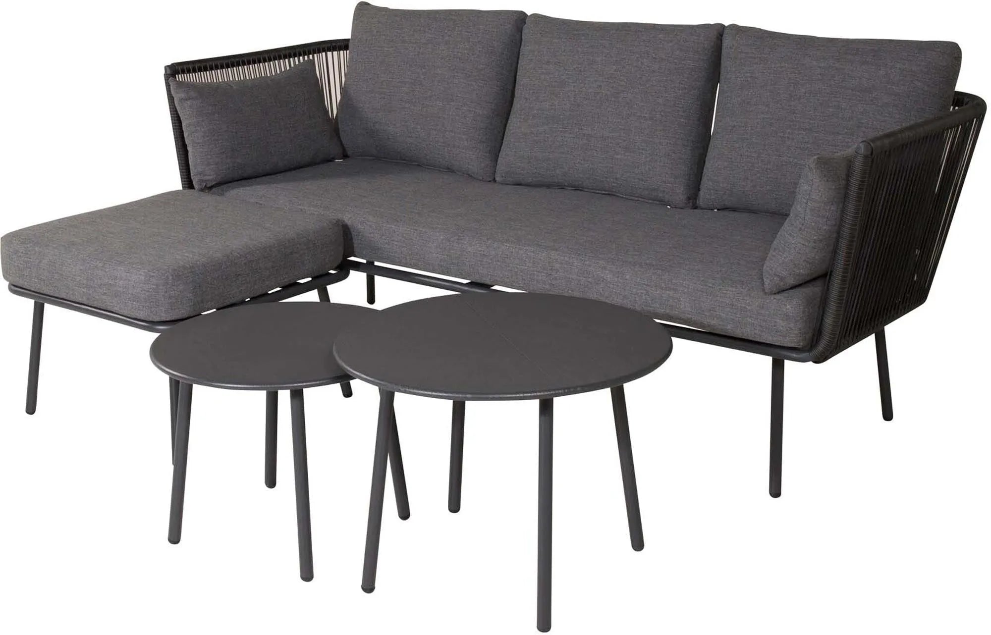 Stringa Sofa Outdoorset ⌀60cm in Schwarz präsentiert im Onlineshop von KAQTU Design AG. Loungeset ist von Venture Home