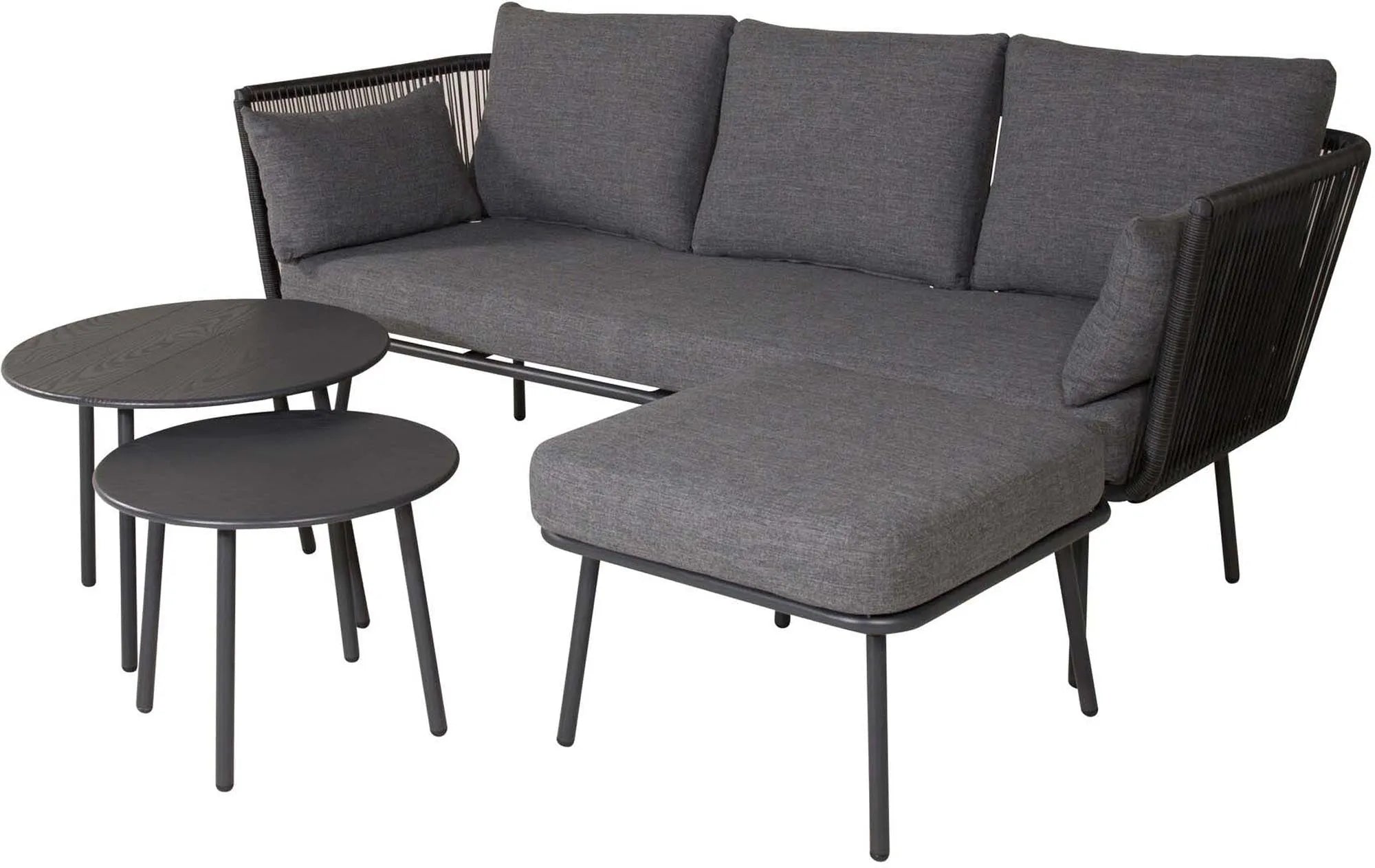 Stringa Sofa Outdoorset ⌀60cm in Schwarz präsentiert im Onlineshop von KAQTU Design AG. Loungeset ist von Venture Home