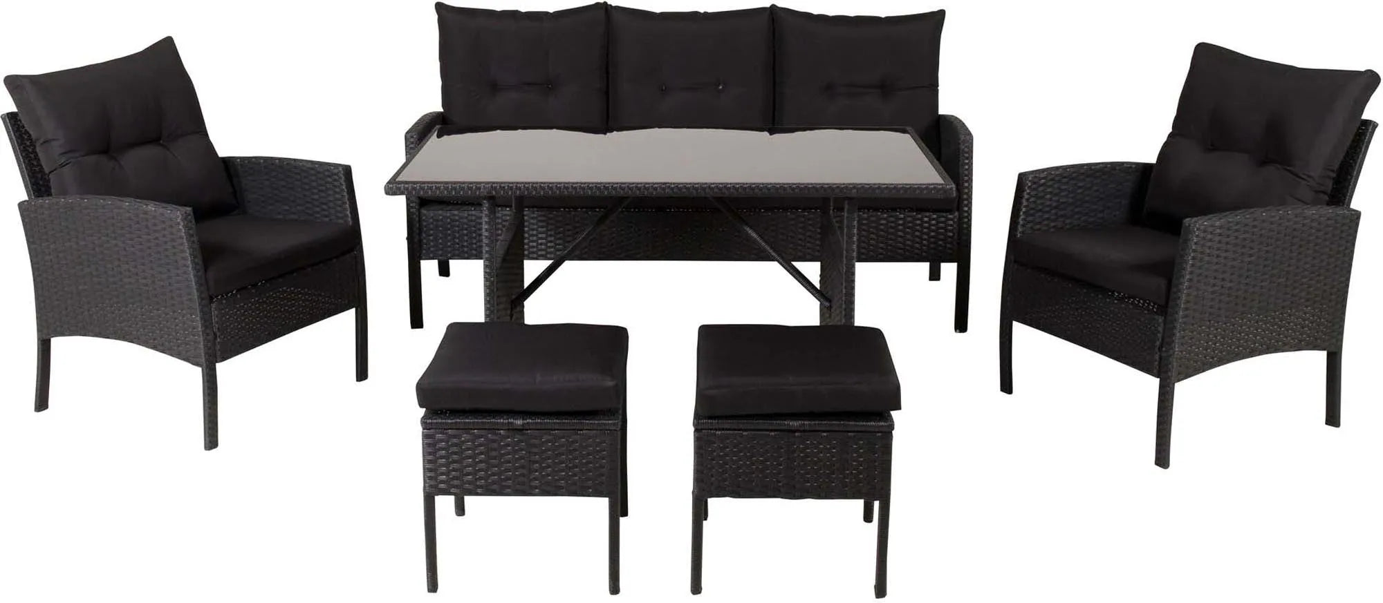 Knock Sofa Outdoorset 120cm in Schwarz präsentiert im Onlineshop von KAQTU Design AG. Loungeset ist von Venture Home