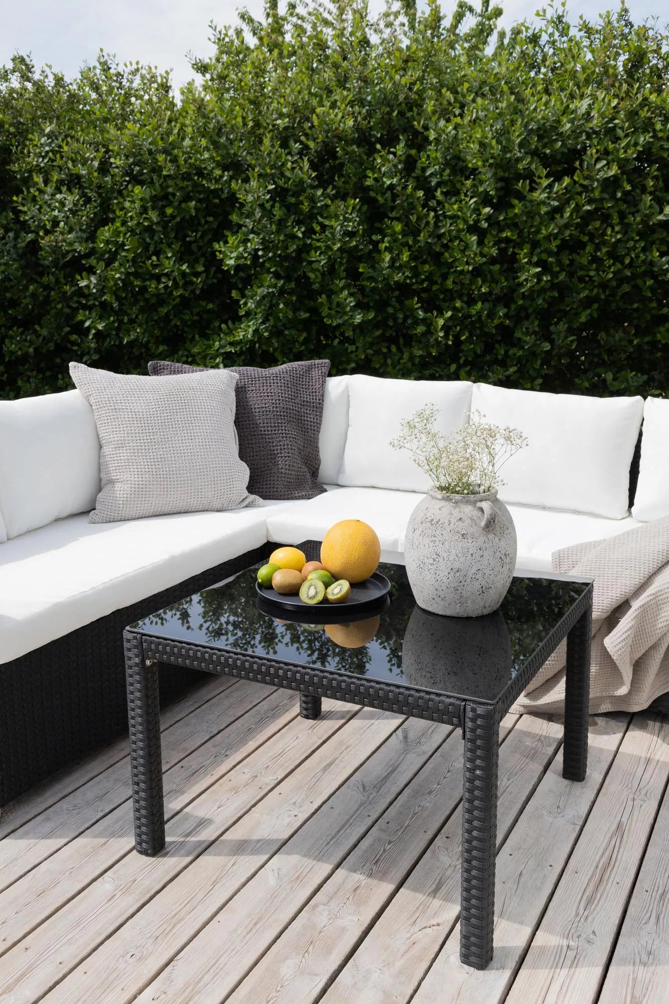 Kuba Ecksofa Outdoorset 70cm in Schwarz präsentiert im Onlineshop von KAQTU Design AG. Loungeset ist von Venture Home