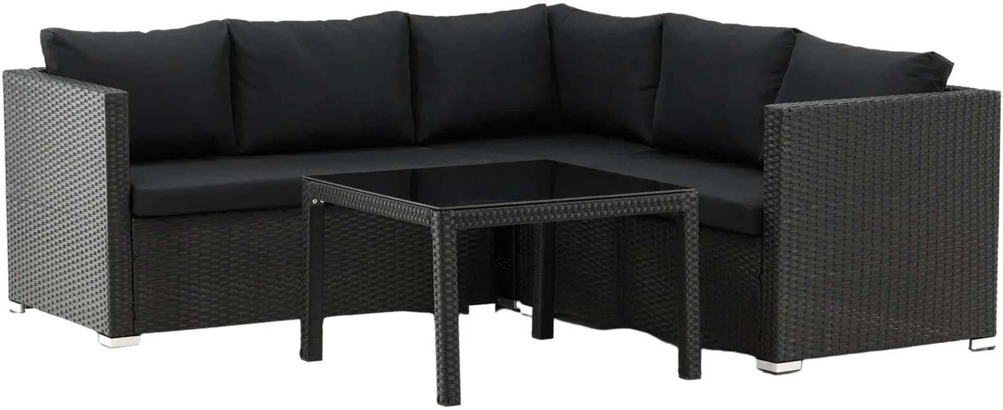 Kuba Ecksofa Outdoorset 70cm in Schwarz präsentiert im Onlineshop von KAQTU Design AG. Loungeset ist von Venture Home