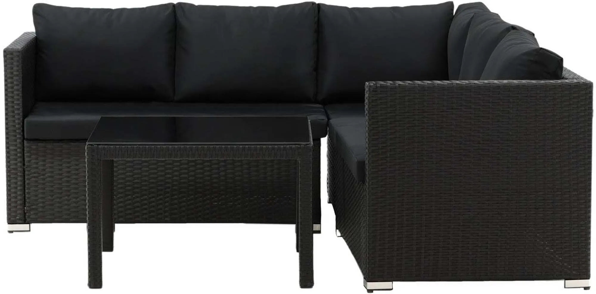 Kuba Ecksofa Outdoorset 70cm in Schwarz präsentiert im Onlineshop von KAQTU Design AG. Loungeset ist von Venture Home