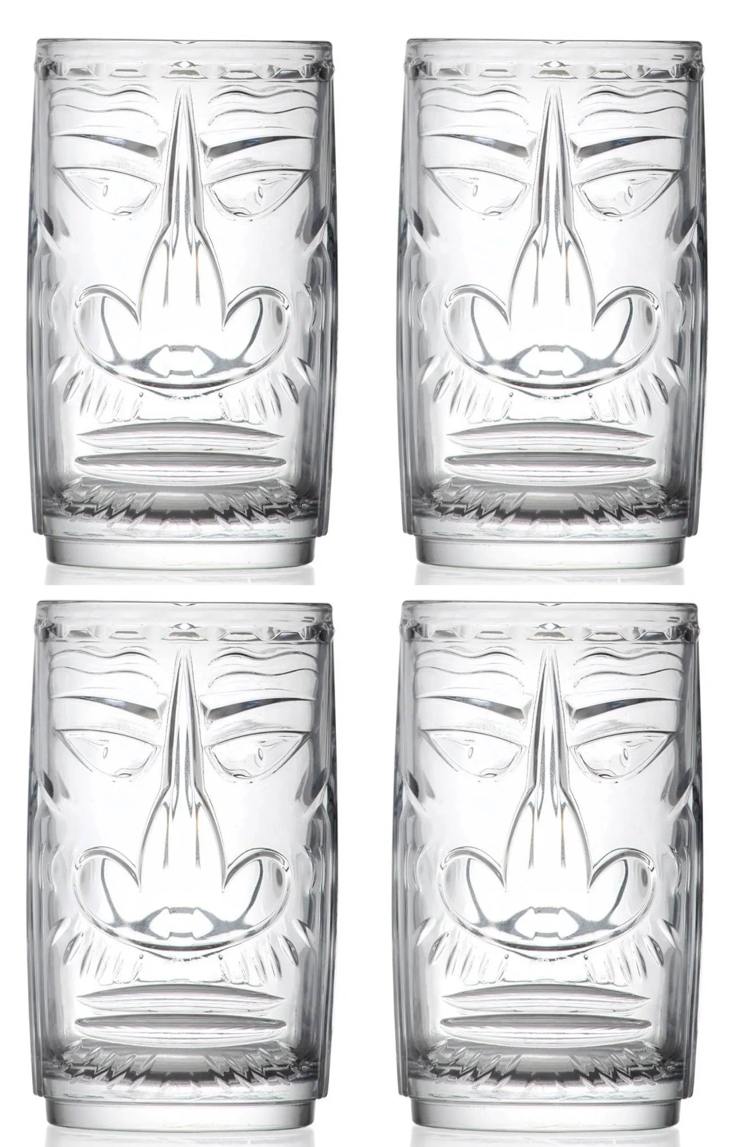 Elegantes 4er Set Tiki Etruria Tumbler von RCR: Bruchsicher, stapelbar, ideal für Cocktails. Italienisches Flair für jeden Anlass.