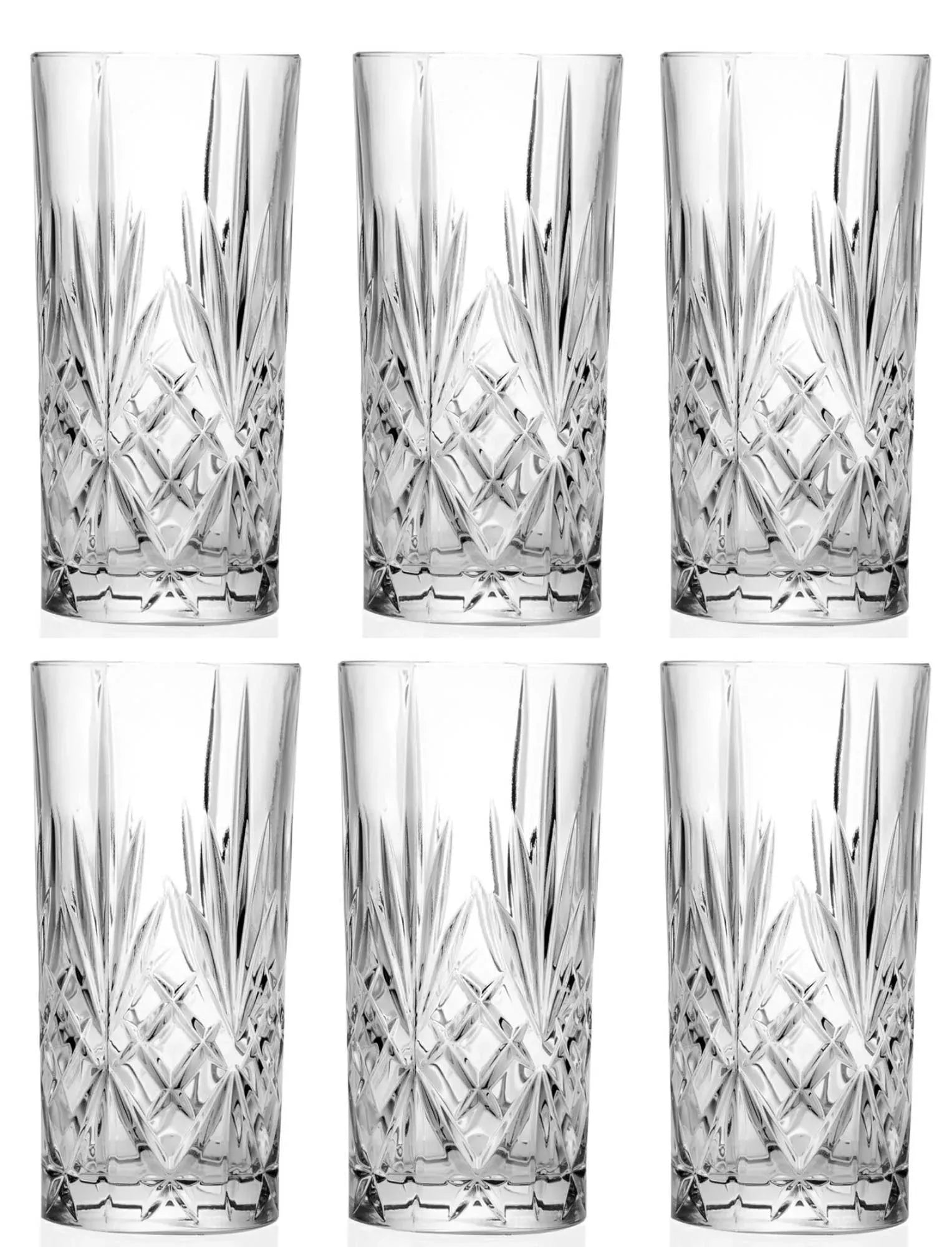 Elegantes 6er Set Melodia HB Tumbler von RCR aus hochwertigem Kristallglas, 36cl, spülmaschinenfest, ideal für jeden Anlass.