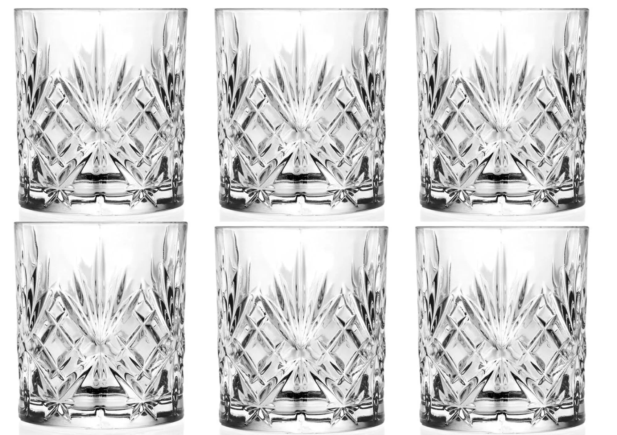 Elegantes 6er Set Melodia Tumbler von RCR, 24cl, aus hochwertigem Kristallglas, spülmaschinenfest, ideal für Cocktails und Säfte.