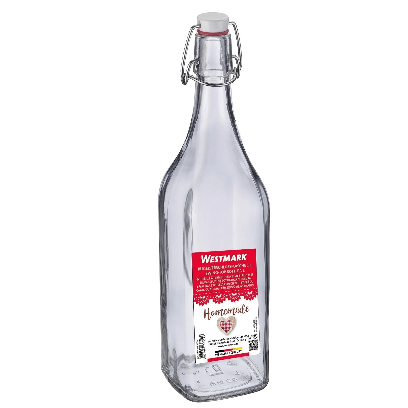 Bügelverschlussflasche 1l, m. Anhänger - KAQTU Design