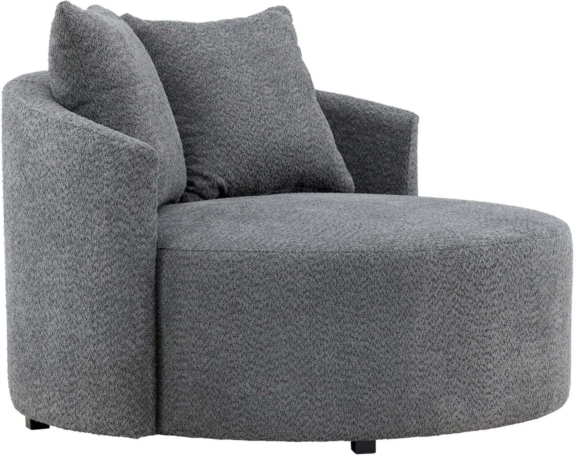 Kelso 2-Sitzer Sofa in weißem Teddystoff mit Kissen