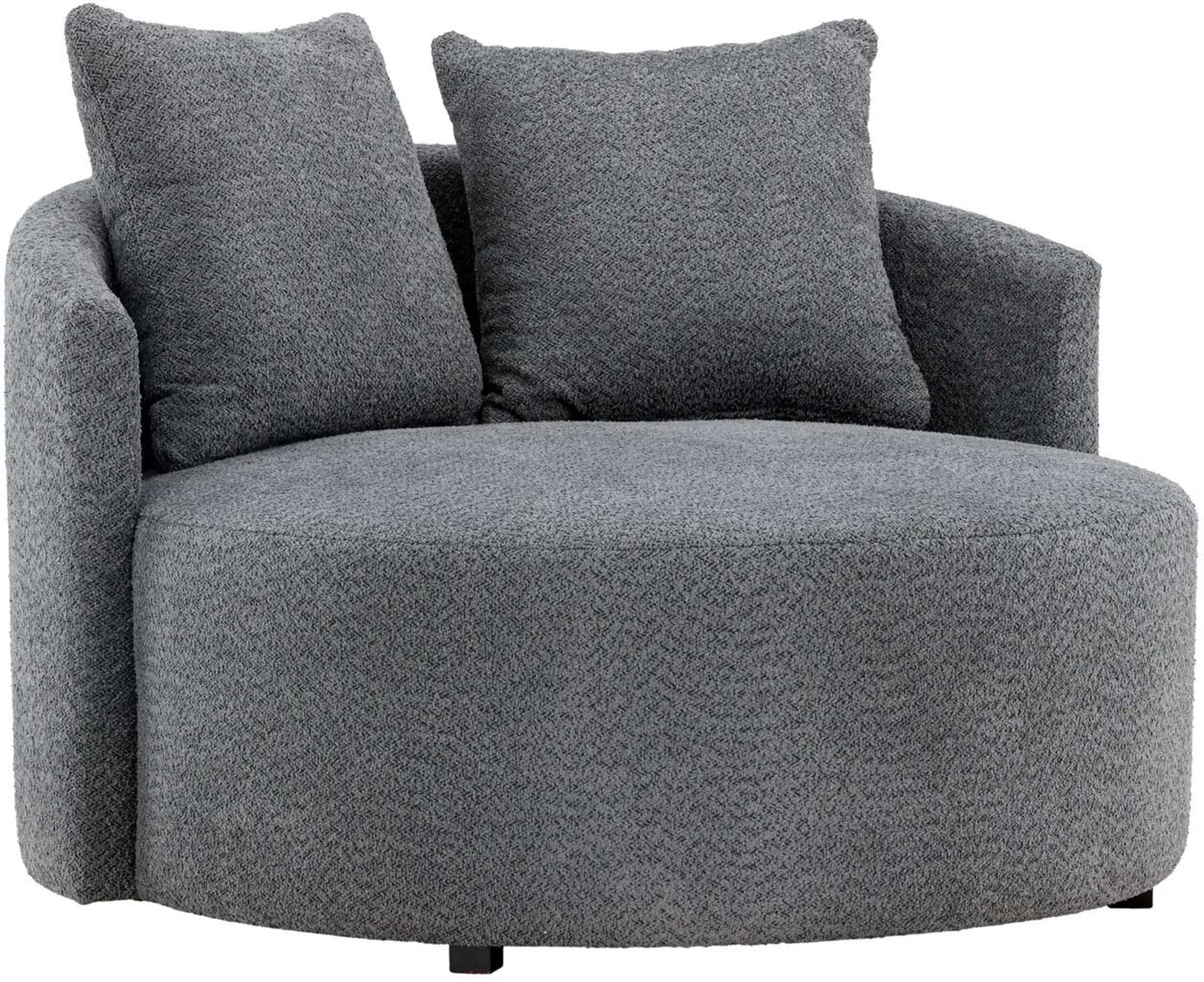 Kelso 2-Sitzer Sofa in weißem Teddystoff mit Kissen