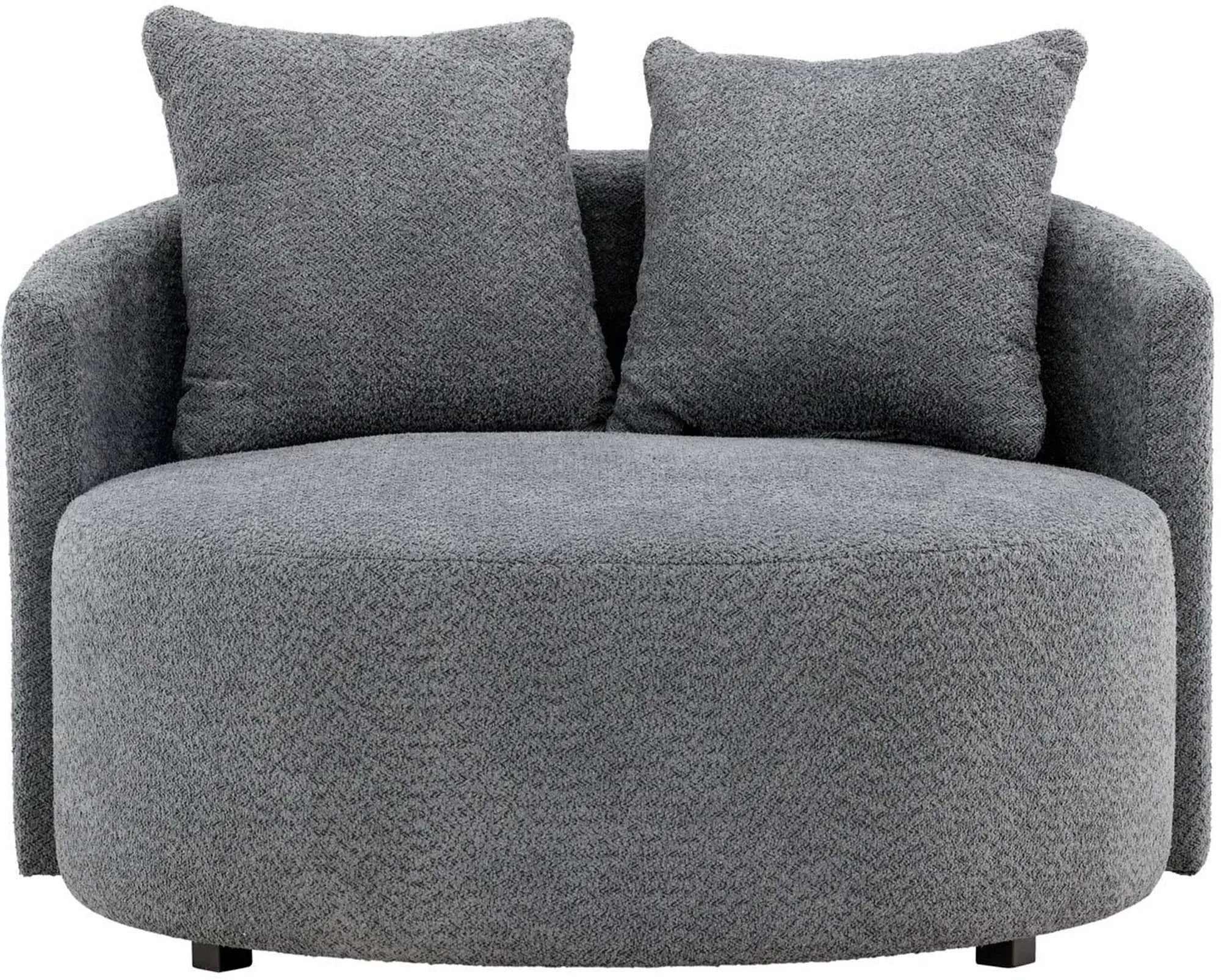 Kelso 2-Sitzer Sofa in weißem Teddystoff mit Kissen