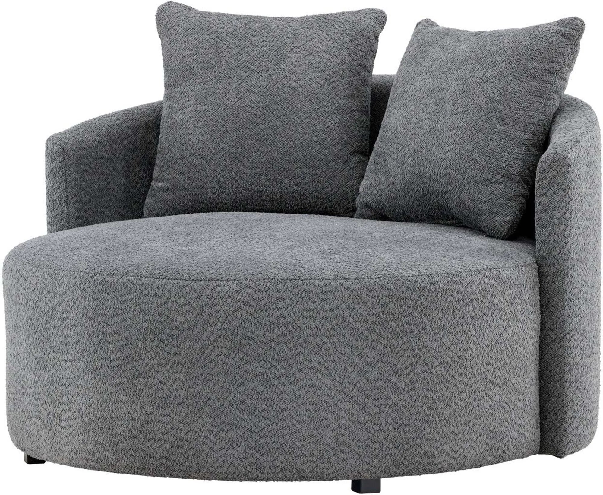 Kelso 2-Sitzer Sofa in weißem Teddystoff mit Kissen