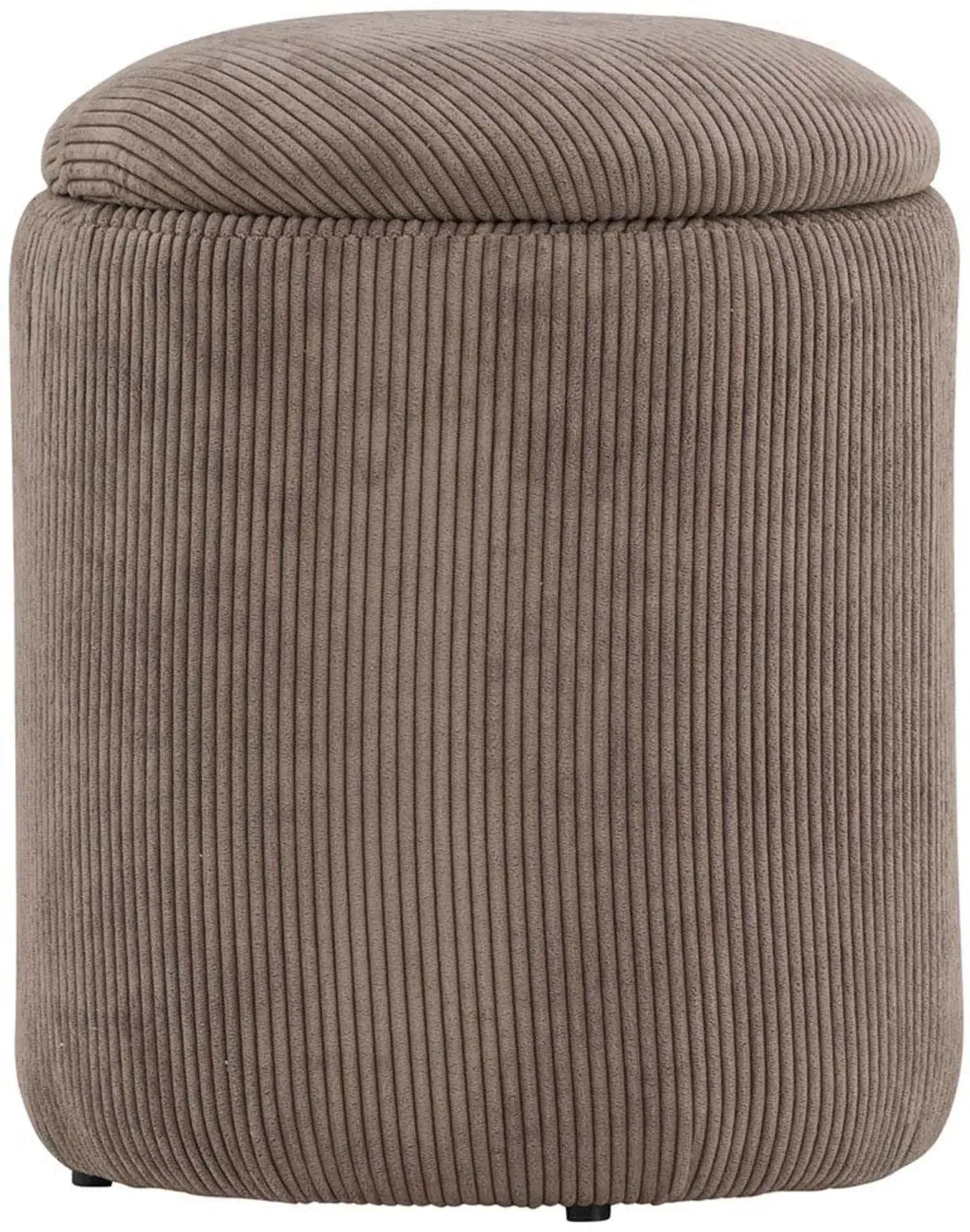 Stilvoller Limpen Pouf in Beige, aus edlem Leinen von Venture Home.