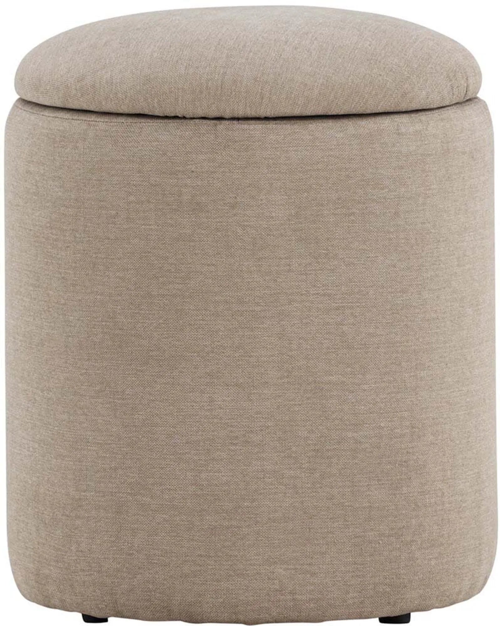 Eleganter Limpen Pouf aus Leinen in Beige von Venture Home.