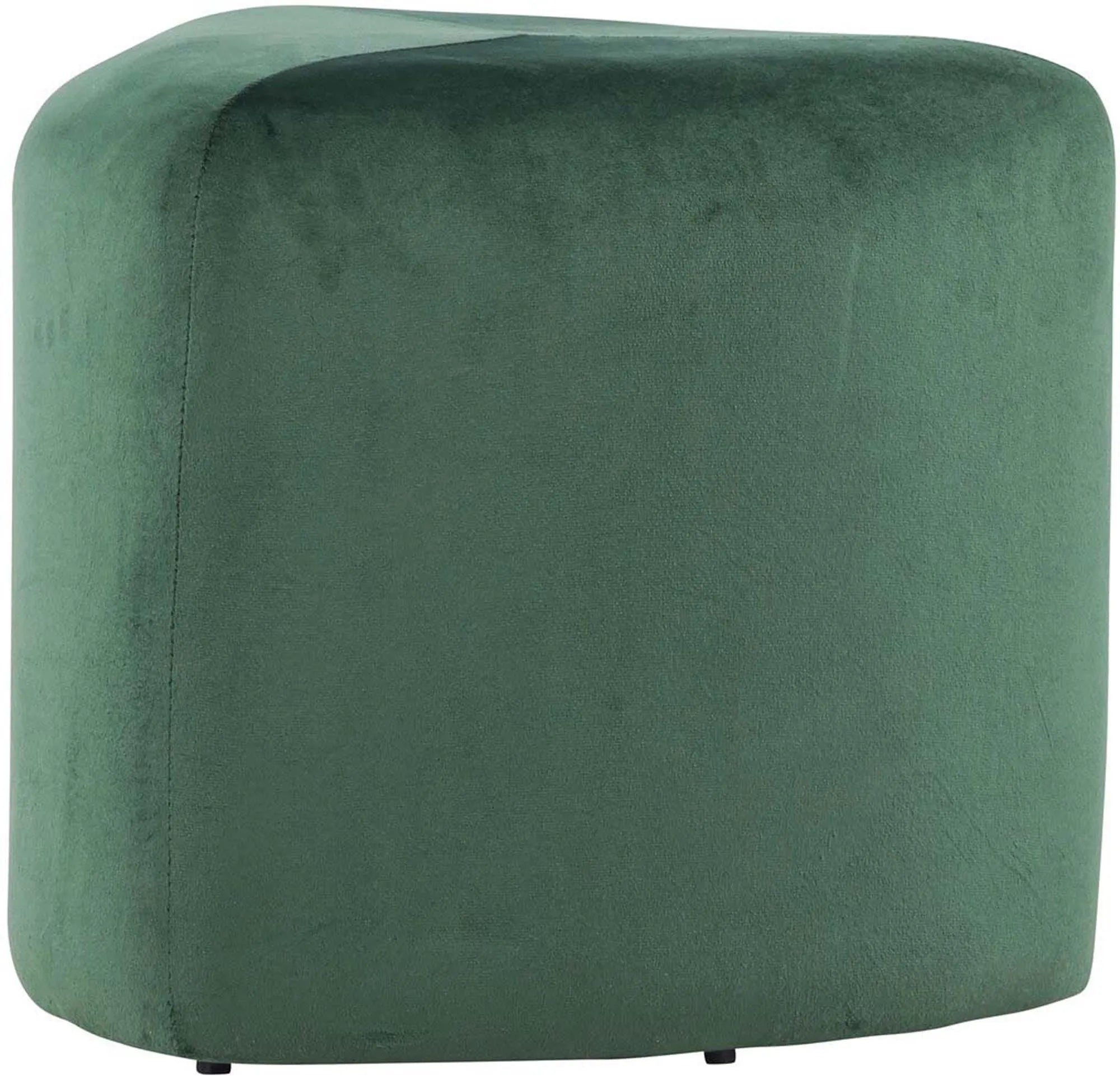 Der Peg Pouf von Venture Home: Stilvoller, grüner Samt-Pouf, 40x46 cm, ideal für Flur, Wohnzimmer oder Schlafzimmer.