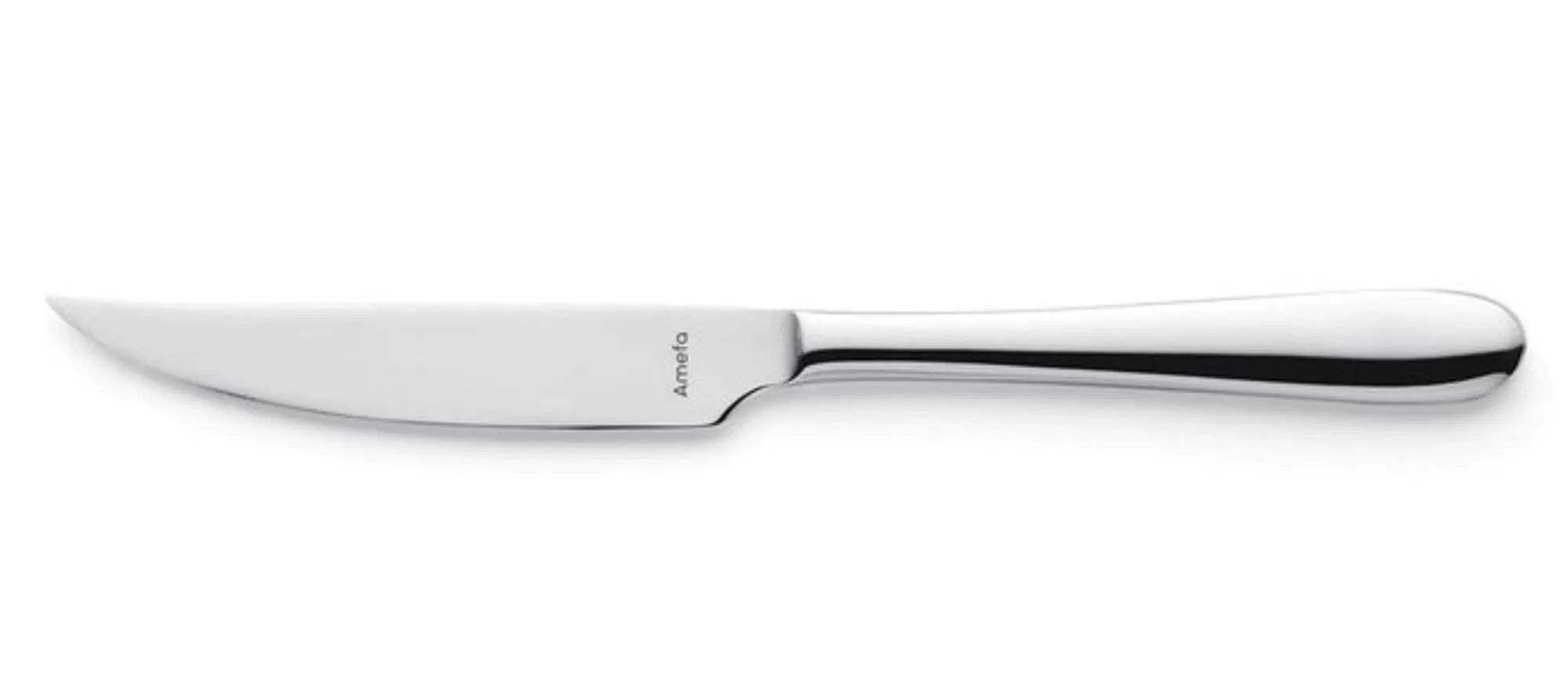 Elegantes Oxford Steakmesser von Amefa, 22,6 cm, aus hochglänzendem 18/10 Edelstahl, ideal für saftige Steaks, spülmaschinenfest.