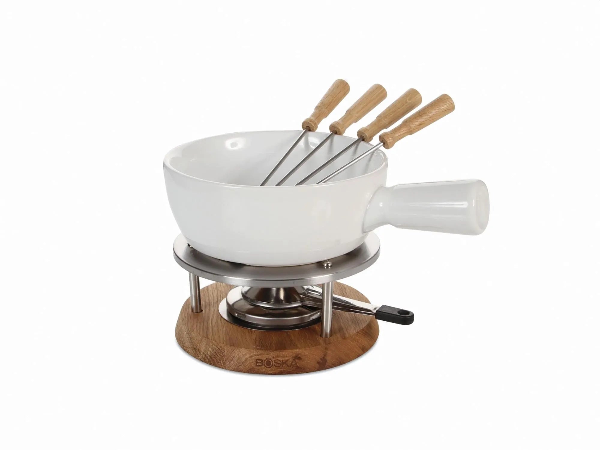 Das Fondue-Set Bianco 1.3lt von Boska ist ein hochwertiges Edelstahl-Set mit Keramikschüssel, ideal für Gasherde. Perfekt für Fondue-Liebhaber!