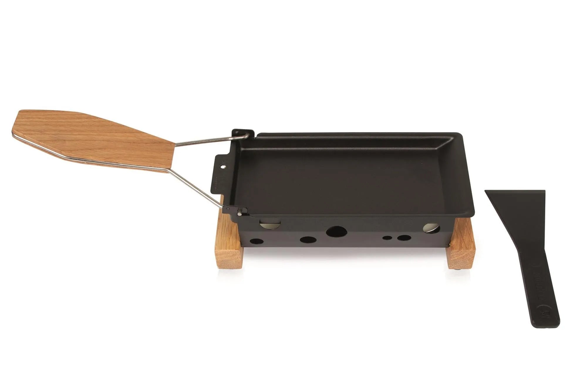 Stilvolles Partyclette® ToGo Oslo von Boska: Kompakt, aus Eichenholz & Edelstahl, ideal für Raclette unterwegs. Perfekt für Picknicks & Feiern.