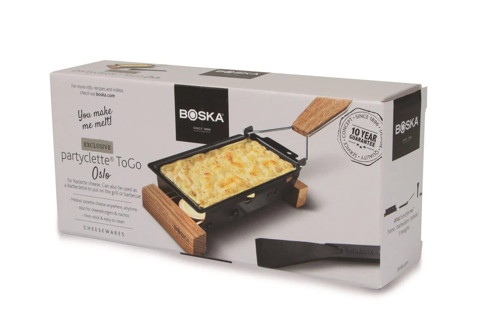 Partyclette® ToGo Oslo: Tragbares Raclette aus edlem Eichenholz.