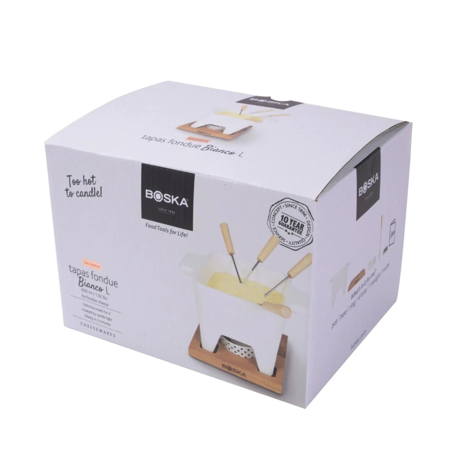 Elegantes Tapas Fondue Bianco L von Boska, 600ml für Feinschmecker.