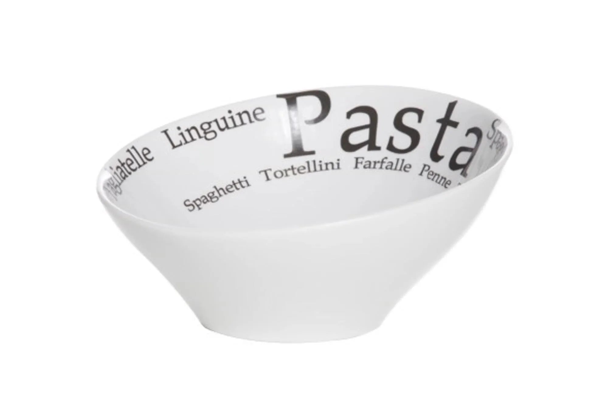 Stilvolle Porzellan-Schüssel für Pasta, Ø 19 cm, H 9 cm, langlebig, mikrowellen- und spülmaschinenfest, ideal für Spaghetti & Co.