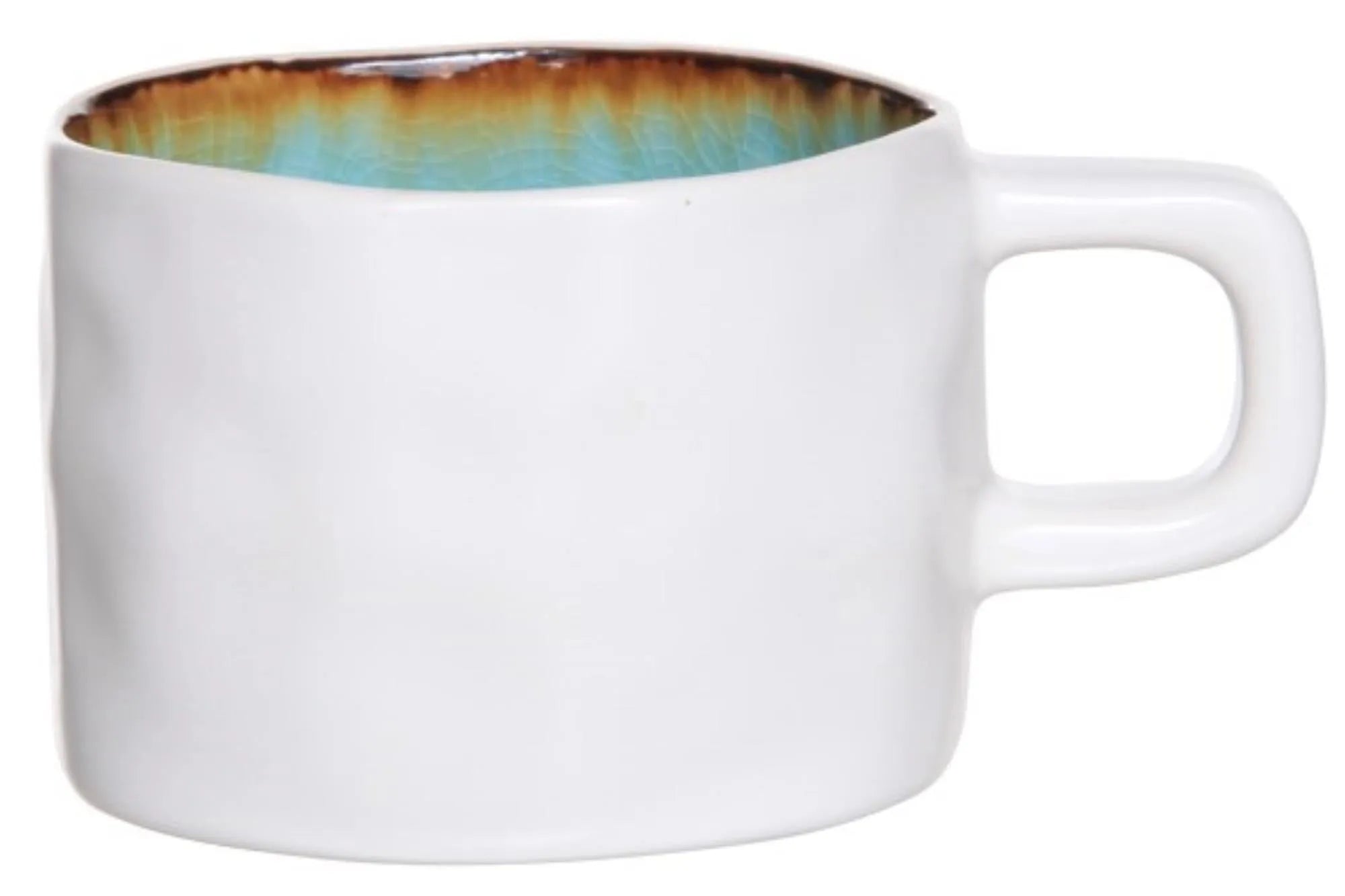 Elegante Laguna Azzurro Tasse (Ø 8,5 cm, H 6 cm, 23 cl) aus robustem Steingut, spülmaschinenfest, in modernen Azzurro-Tönen.