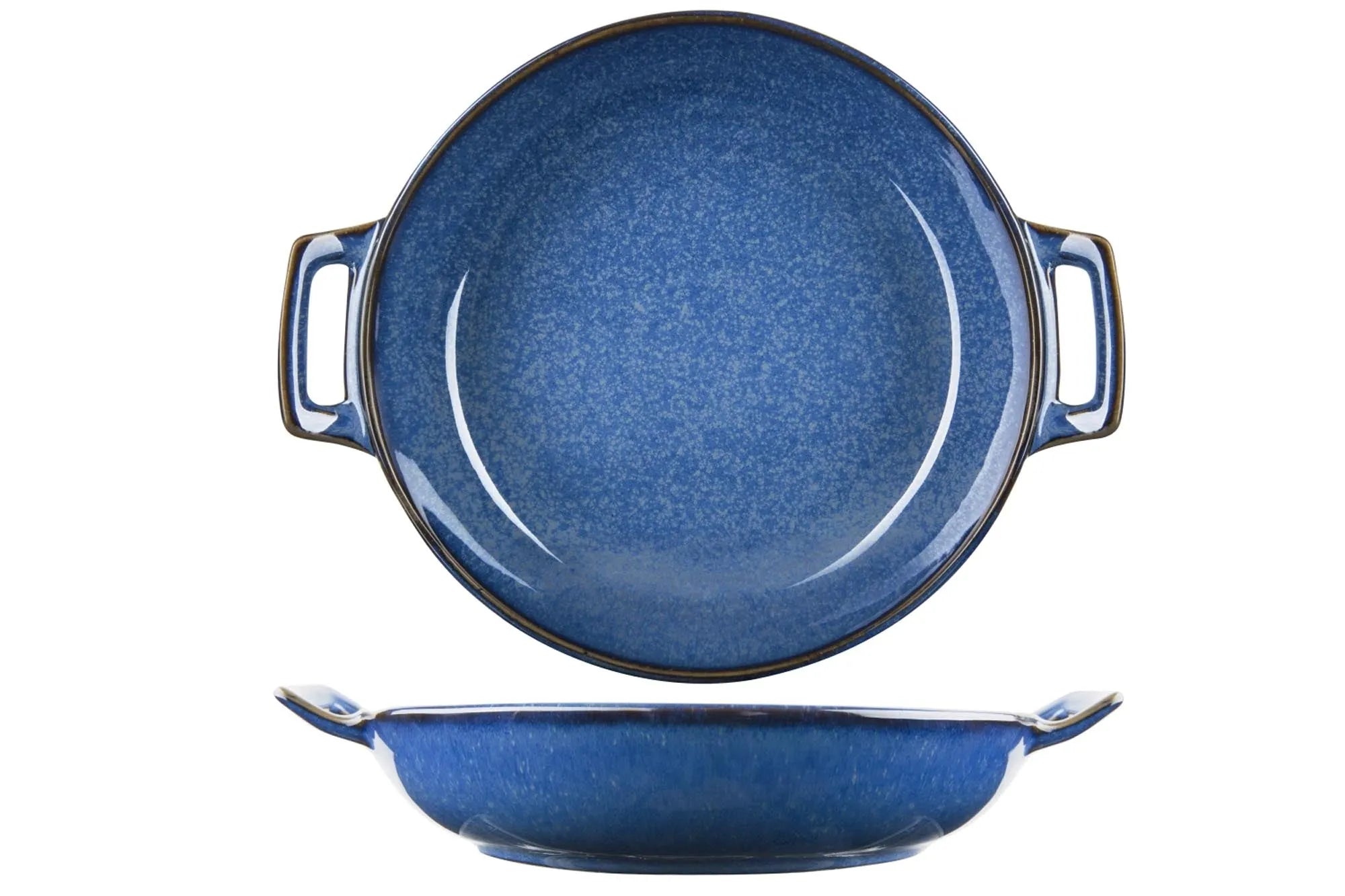 Elegante Narwal Blue Schale aus Porzellan, Ø20,4-24,8cm, H4,5-5cm, ideal für Salate, Snacks, spülmaschinenfest, stilvoller Blauton.