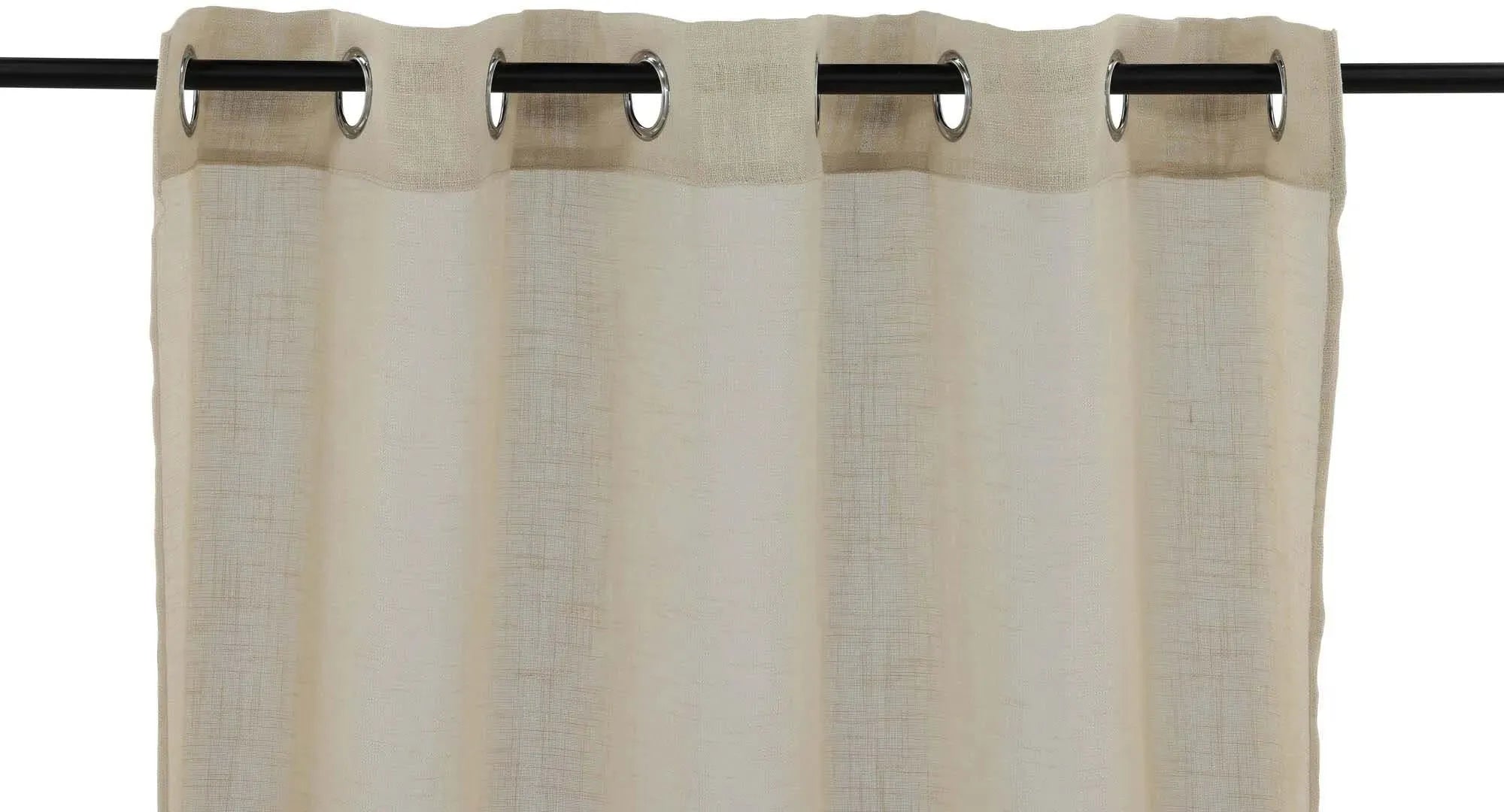 Kaya Vorhang 2er Pack in Beige: Langlebiges Polyester, 140x240 cm, einfache Ösenaufhängung, ideal für Wohn- und Schlafzimmer.