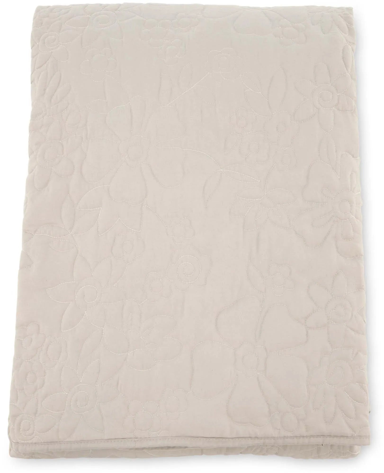 Die Niki Tagesdecke von Venture Home: stilvoll, modern, aus weichem Polyester, in neutralen Tönen mit floralen Mustern. Perfekt für Ihr Schlafzimmer.