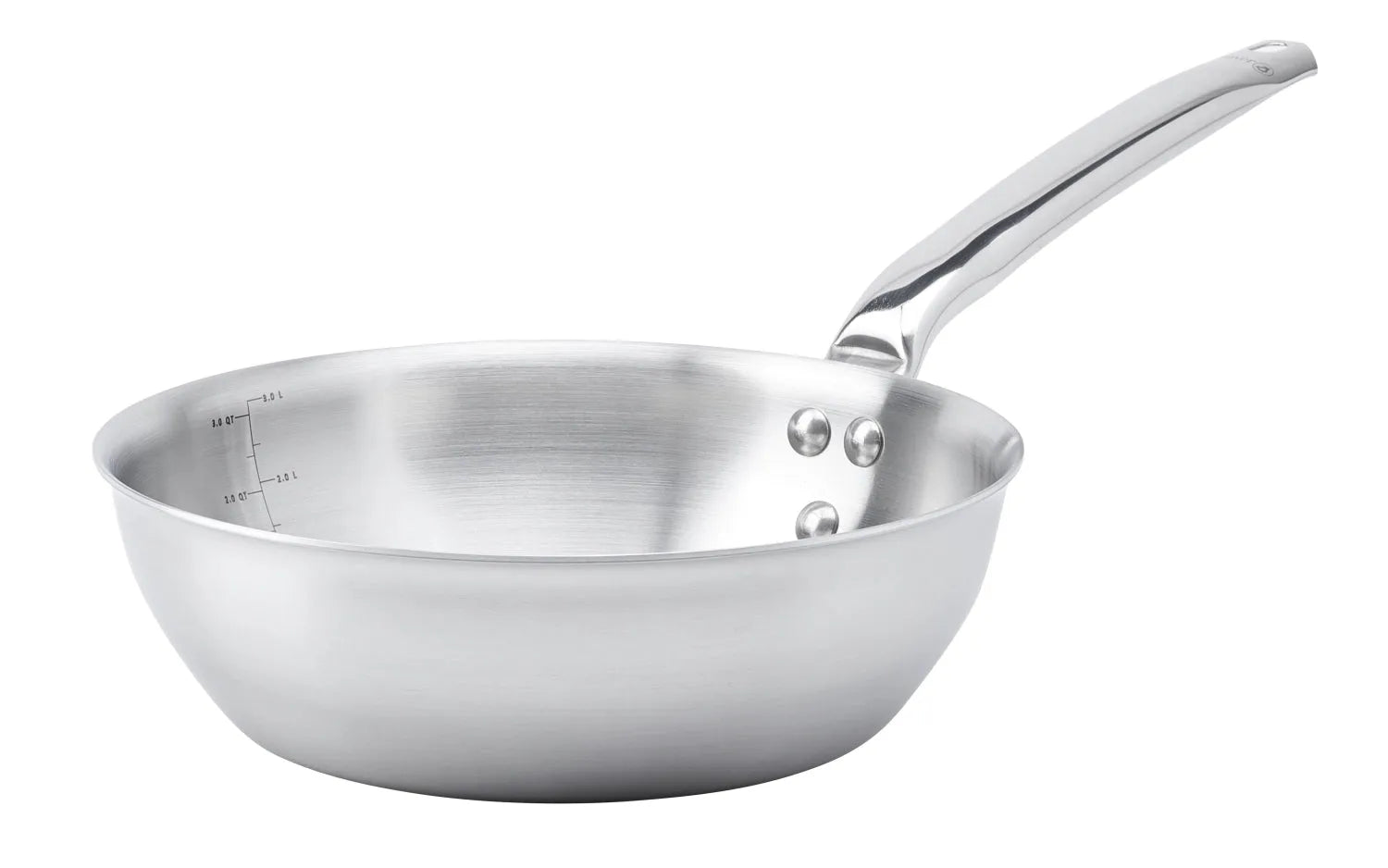 Die konische Sauteuse Alchimy 24 cm von de Buyer: Hochwertiger Edelstahl, Antihaftbeschichtung, ergonomisch, für alle Herdarten geeignet.