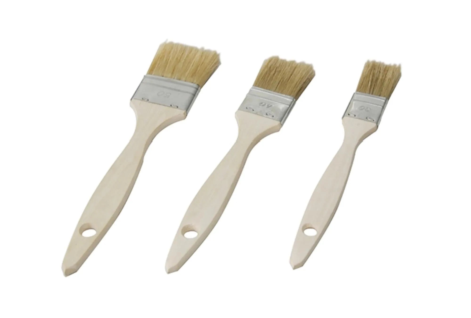 Backpinsel 2er Set mit Naturborsten B:4cm, L:24cm Holzgriff - KAQTU Design