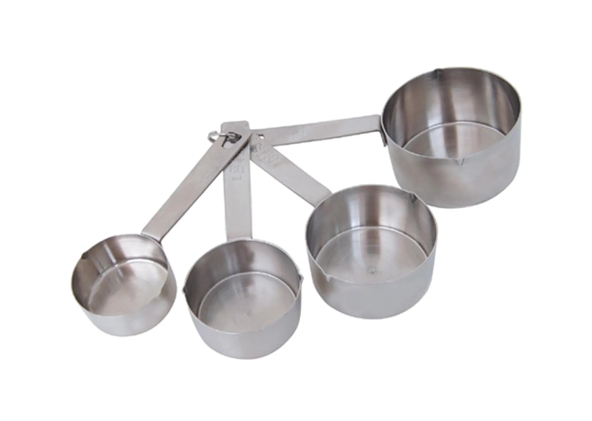 Präzises Abmessen mit de Buyer: 4-tlg. Edelstahl-Messbecher-Set (60/80/125/250ml), spülmaschinenfest, ergonomisch, langlebig.