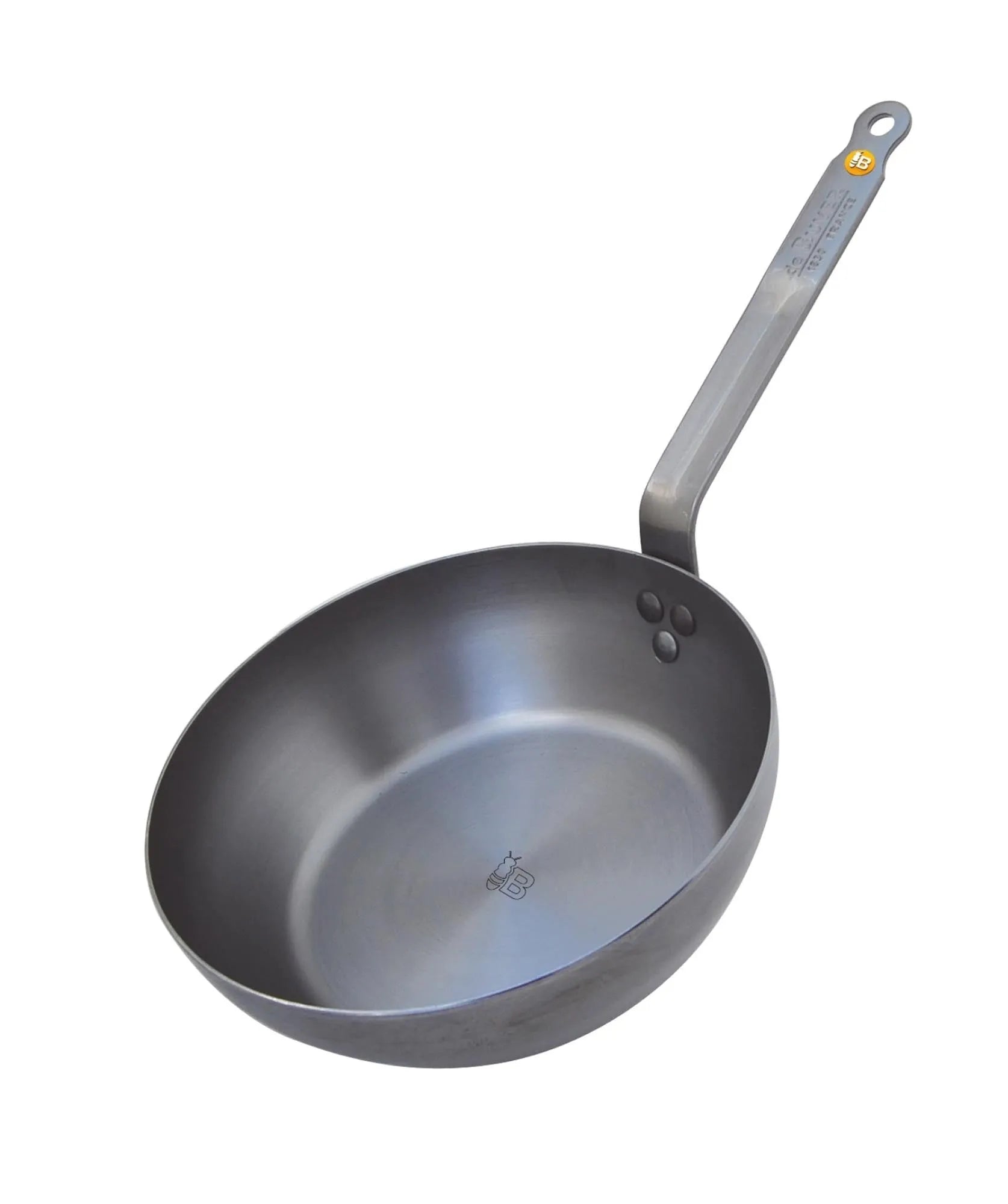 Hochwertige de Buyer Eisenpfanne Ø28cm, ideal für Induktion. Langlebiger Mineral-B-Stahl, Antihaft, perfekt für Fleisch, Fisch, Gemüse.