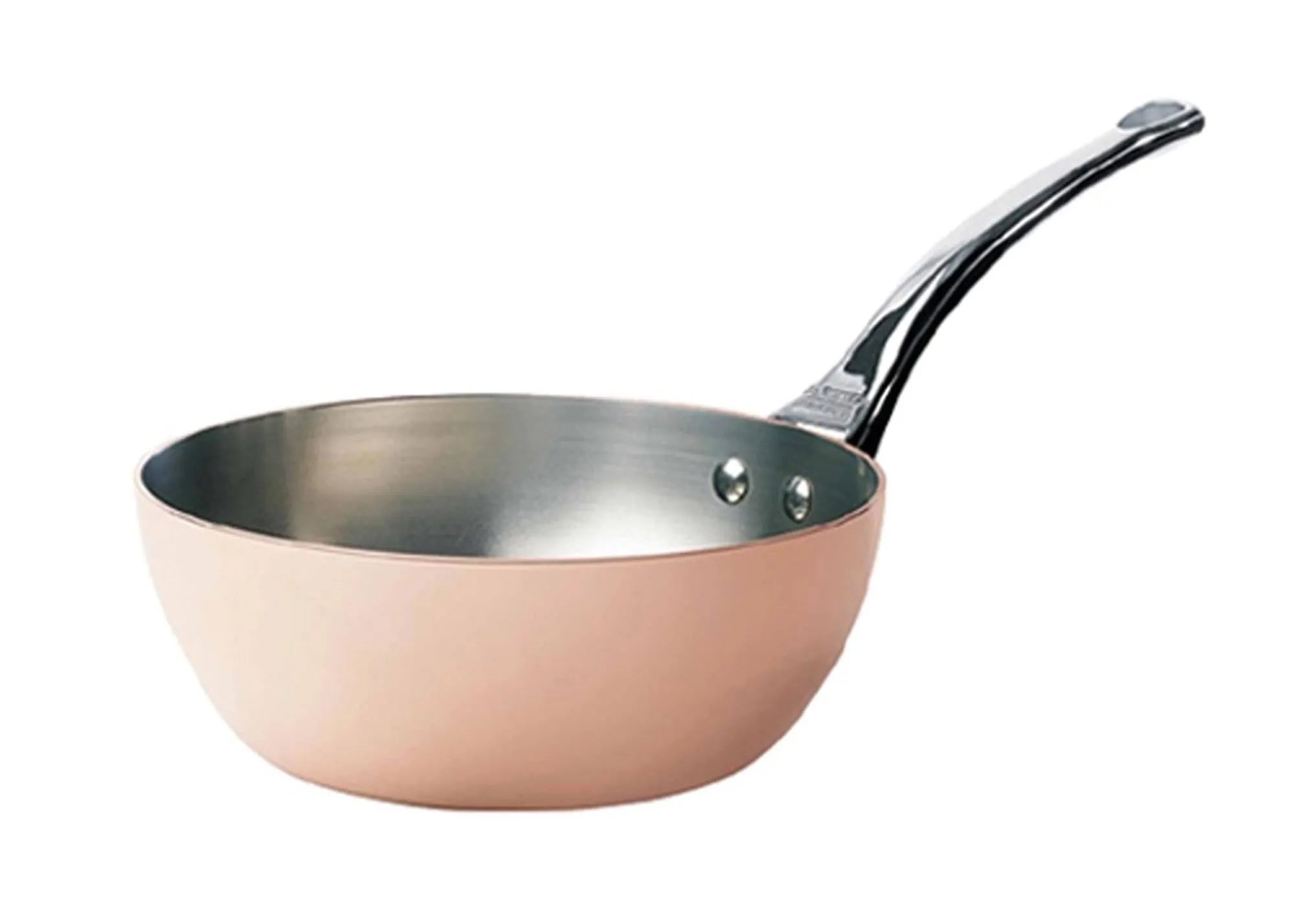 Die INOCUIVRE Sauteuse Ø24cm von de Buyer: Kupferkern für perfekte Wärme, konische Form für Saucen, edles Design, für alle Herdarten.