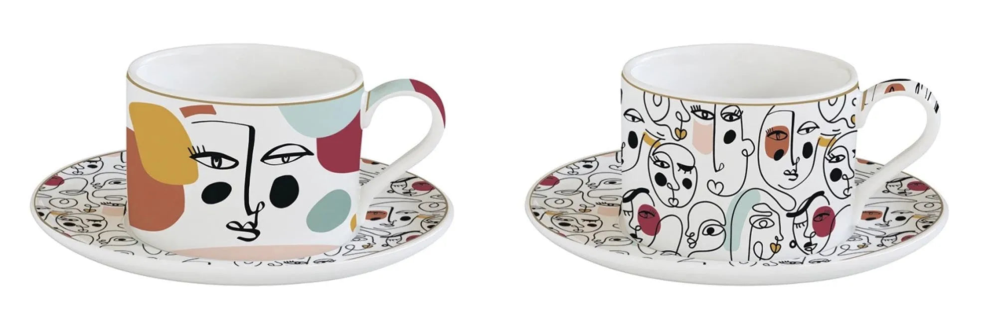 2er Set Coffee Mania Kaffeetasse m. Untert. Modernism, 240ml - KAQTU Design