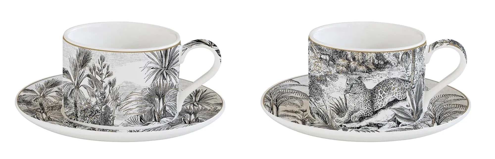 2er Set Coffee Mania Kaffeetasse m. Untert.Retro Jungle, 240 - KAQTU Design