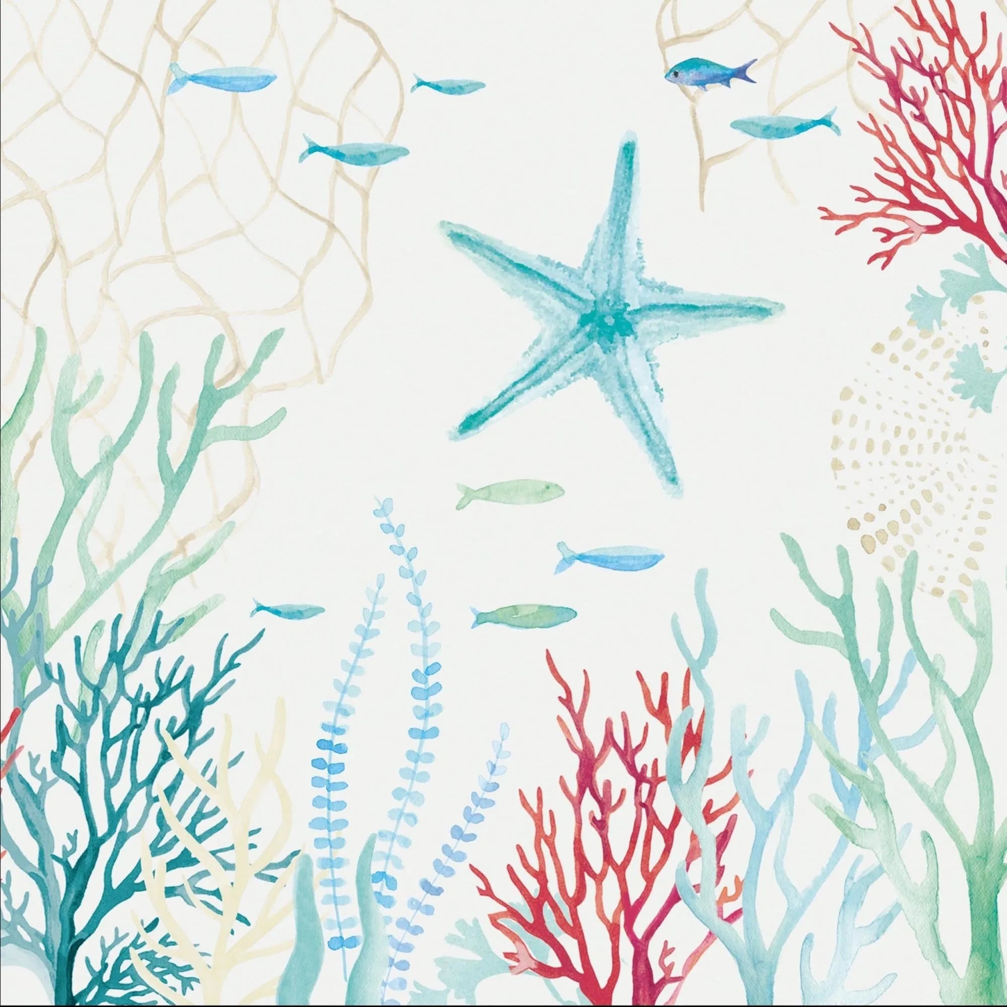 Under the Sea Servietten von Easy Life: 20 Stück, 33x33cm, maritimes Design, ideal für Meeres-Themenpartys und festliche Anlässe.