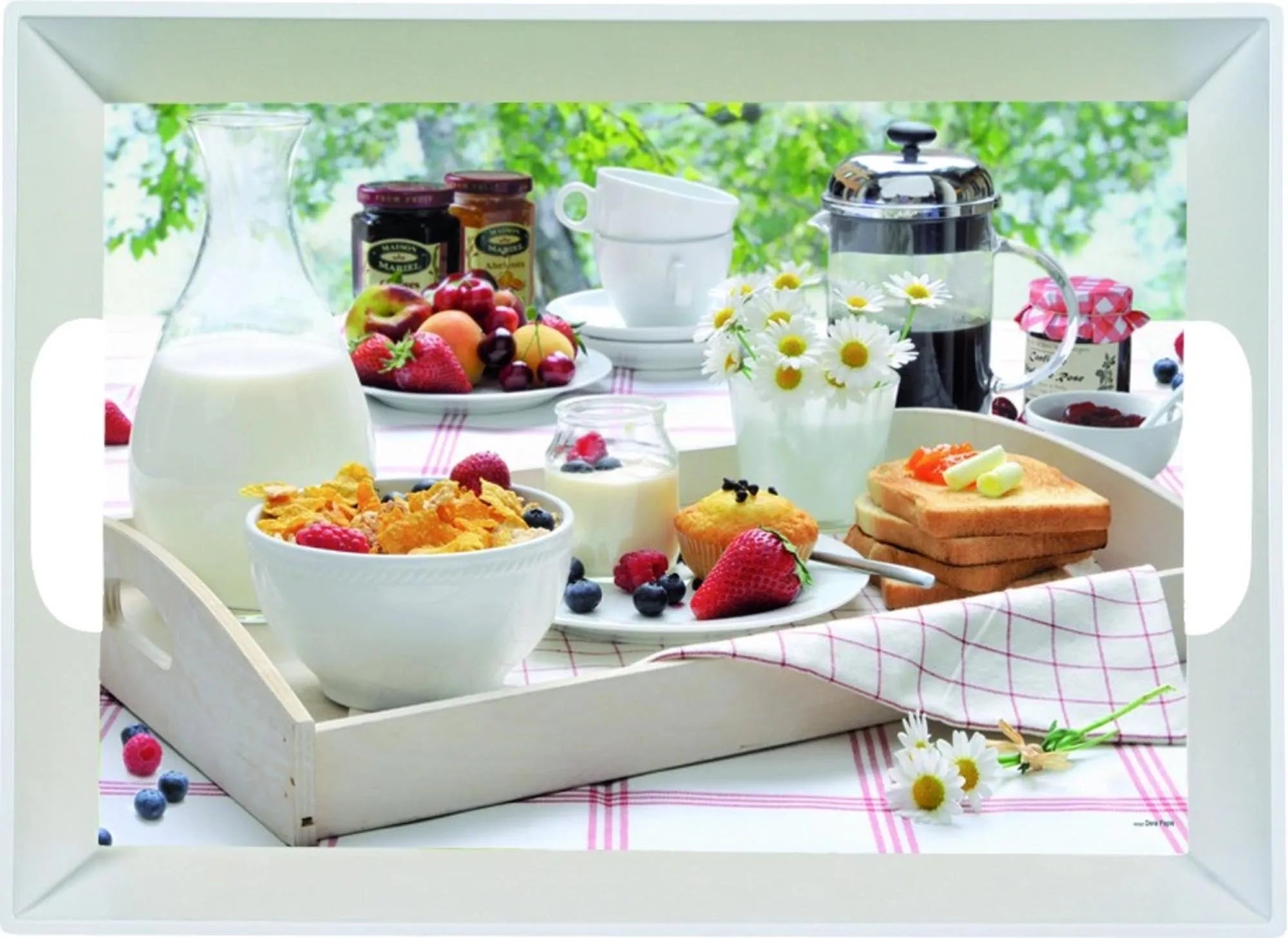 Healthy Breakfast Tablett m. Griffen 41x30cm - KAQTU Design