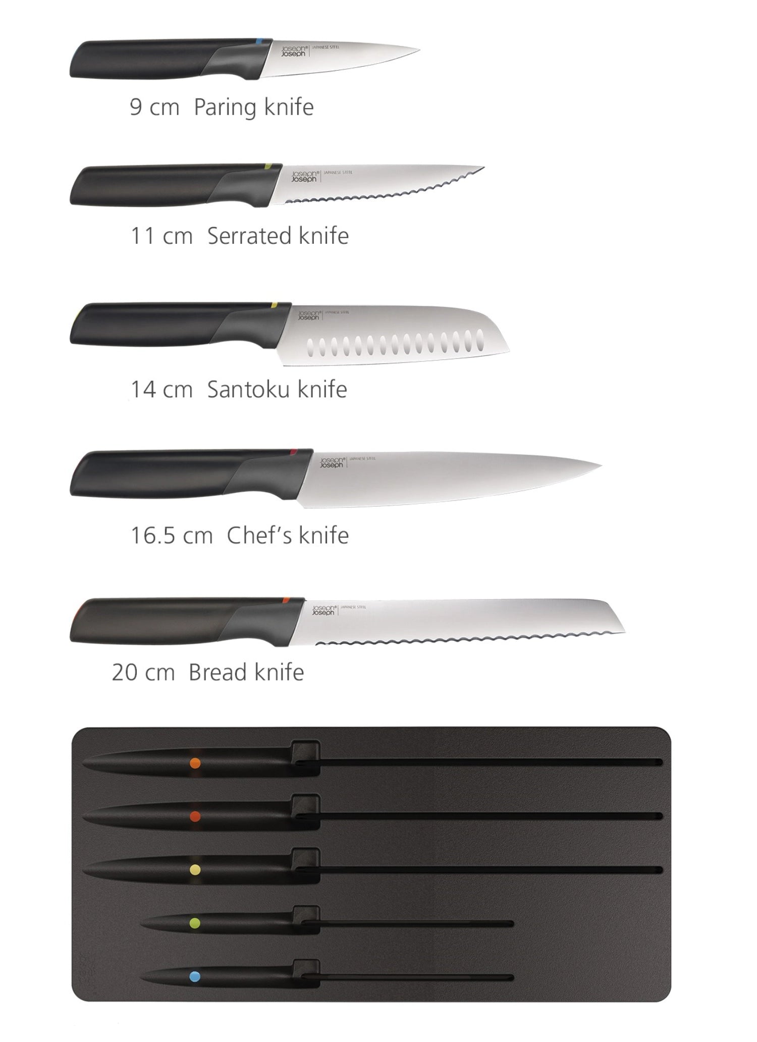 Elevate Knives Store 5tlg. MesserSet Schub.Aufbewahrungsein. - KAQTU Design