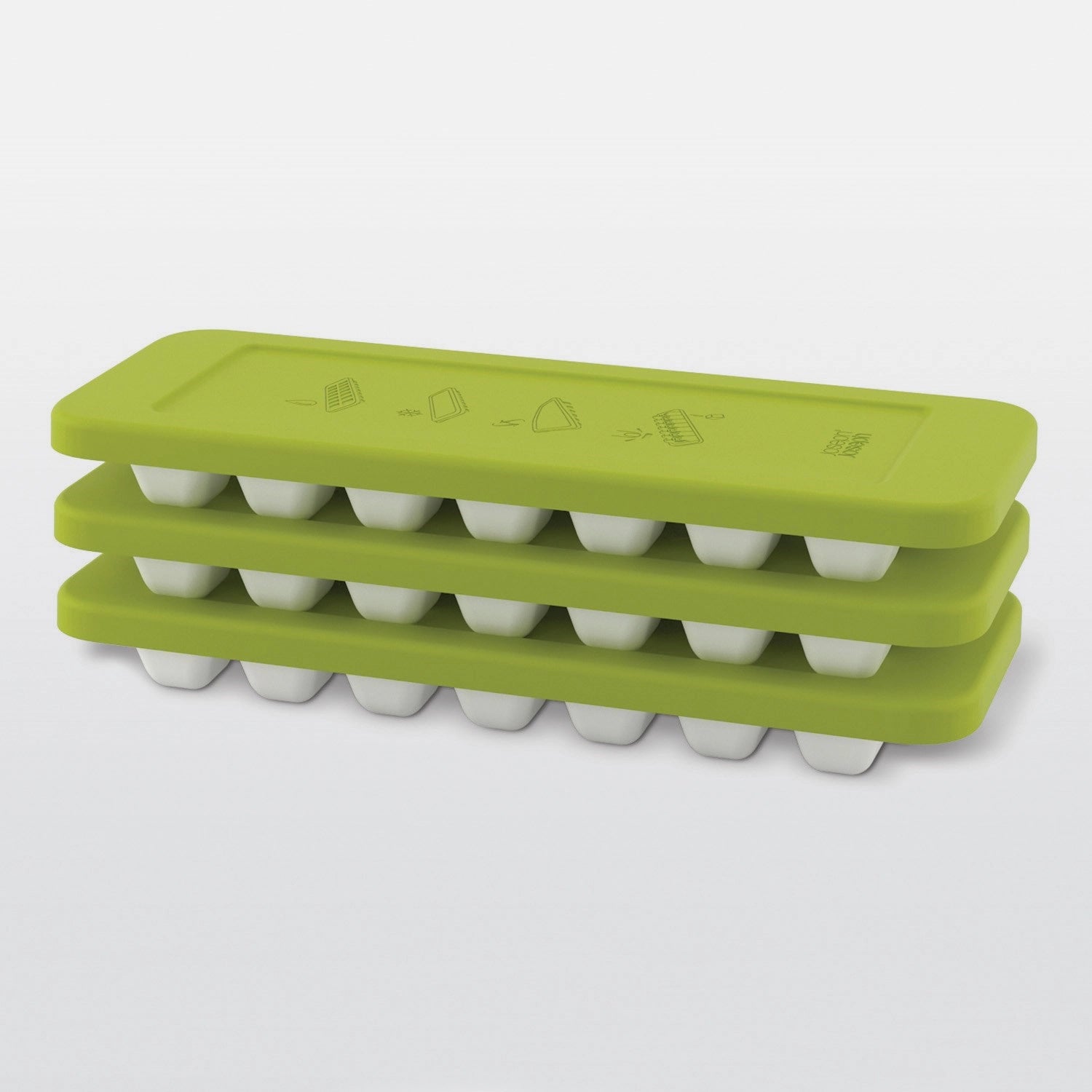Quicksnap Plus Eiswürfelbehälter, weiss grün, 13x32.2x3.5 cm - KAQTU Design