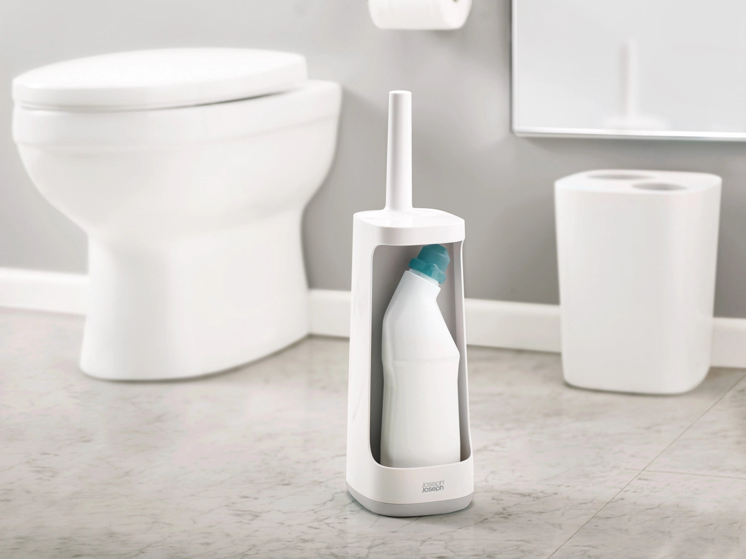 Flex Plus Toilettenbürste m. Fach weiss grau, 11.4x13.6x45 - KAQTU Design