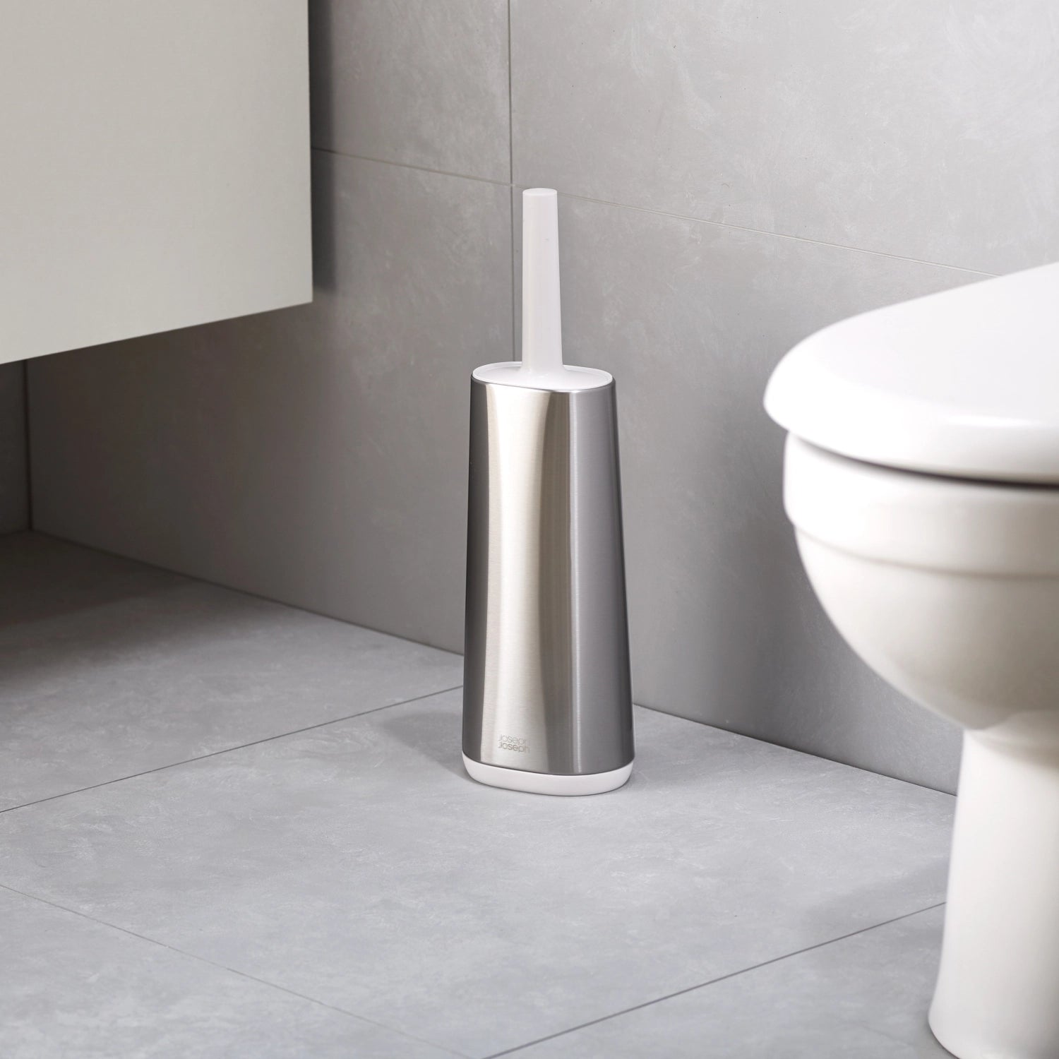 Flex Steel Toilettenbürste weiss grau, 8.9x12.5x42.8 cm - KAQTU Design