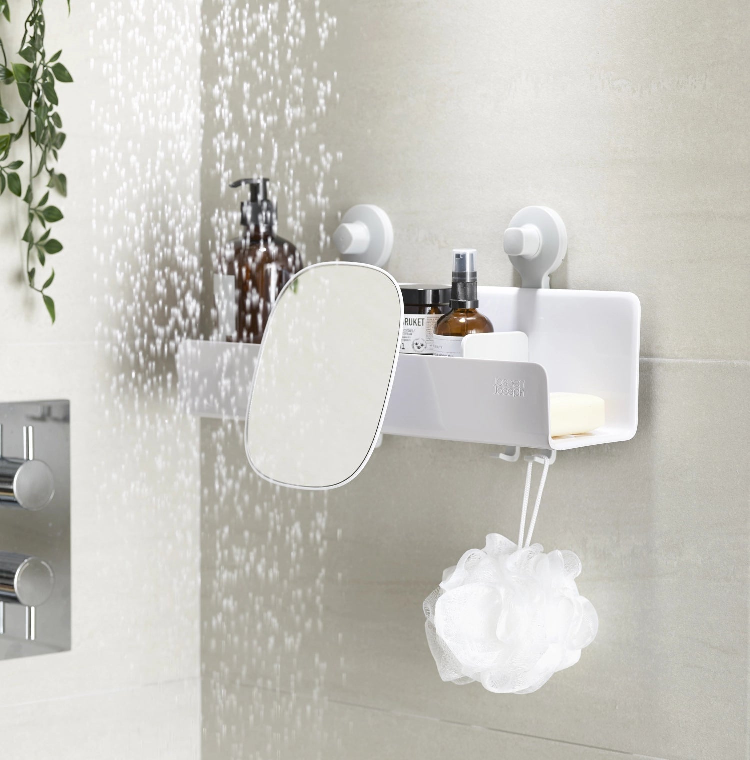 EasyStore Große Duschablage mit verstellbarem Spiegel - KAQTU Design